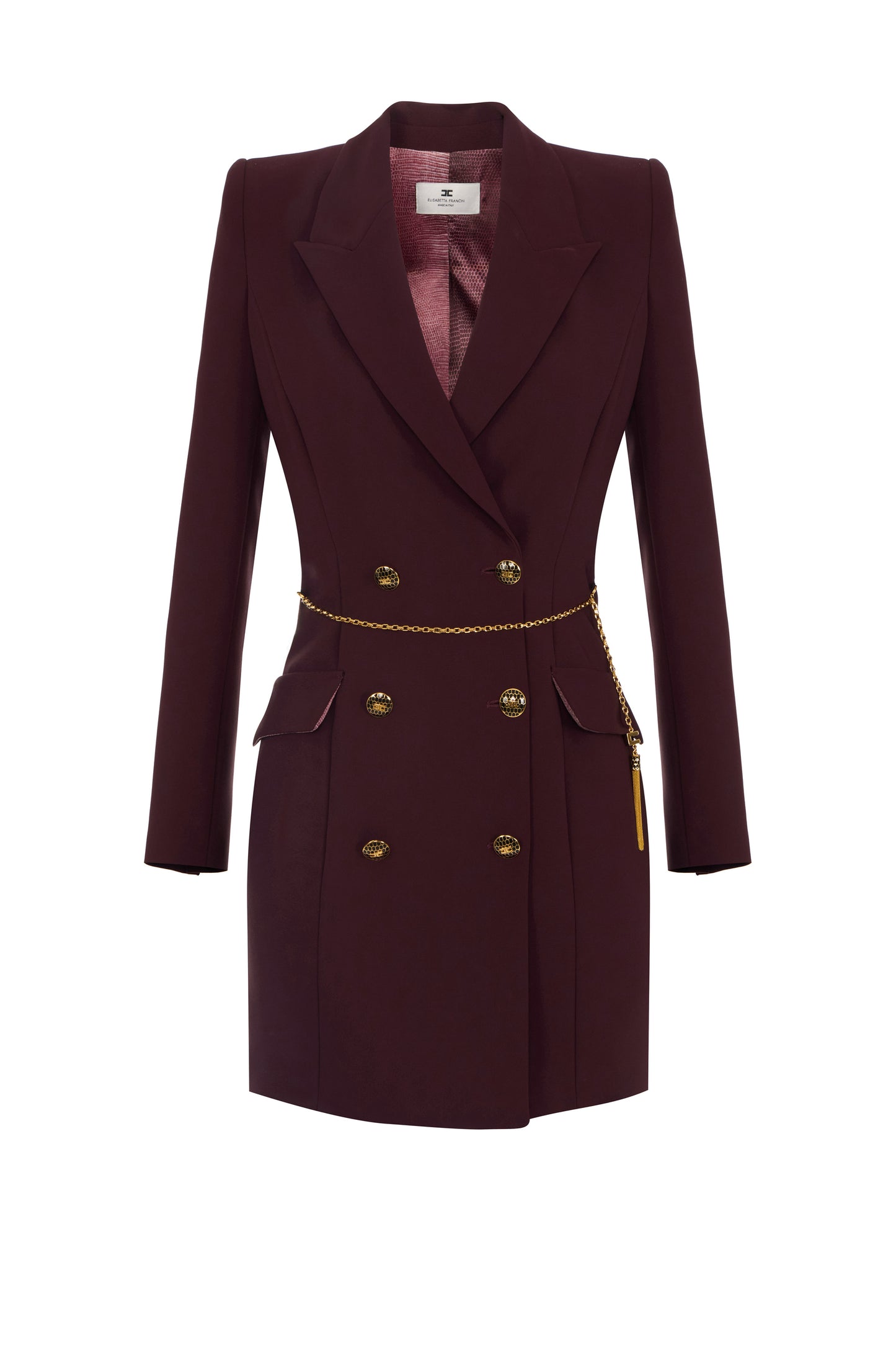 Dress in lightweight crêpe fabric with jewel chain