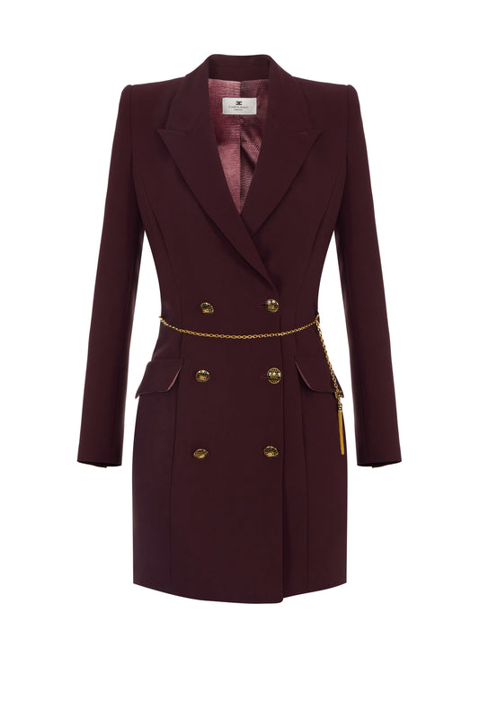 Dress in lightweight crêpe fabric with jewel chain