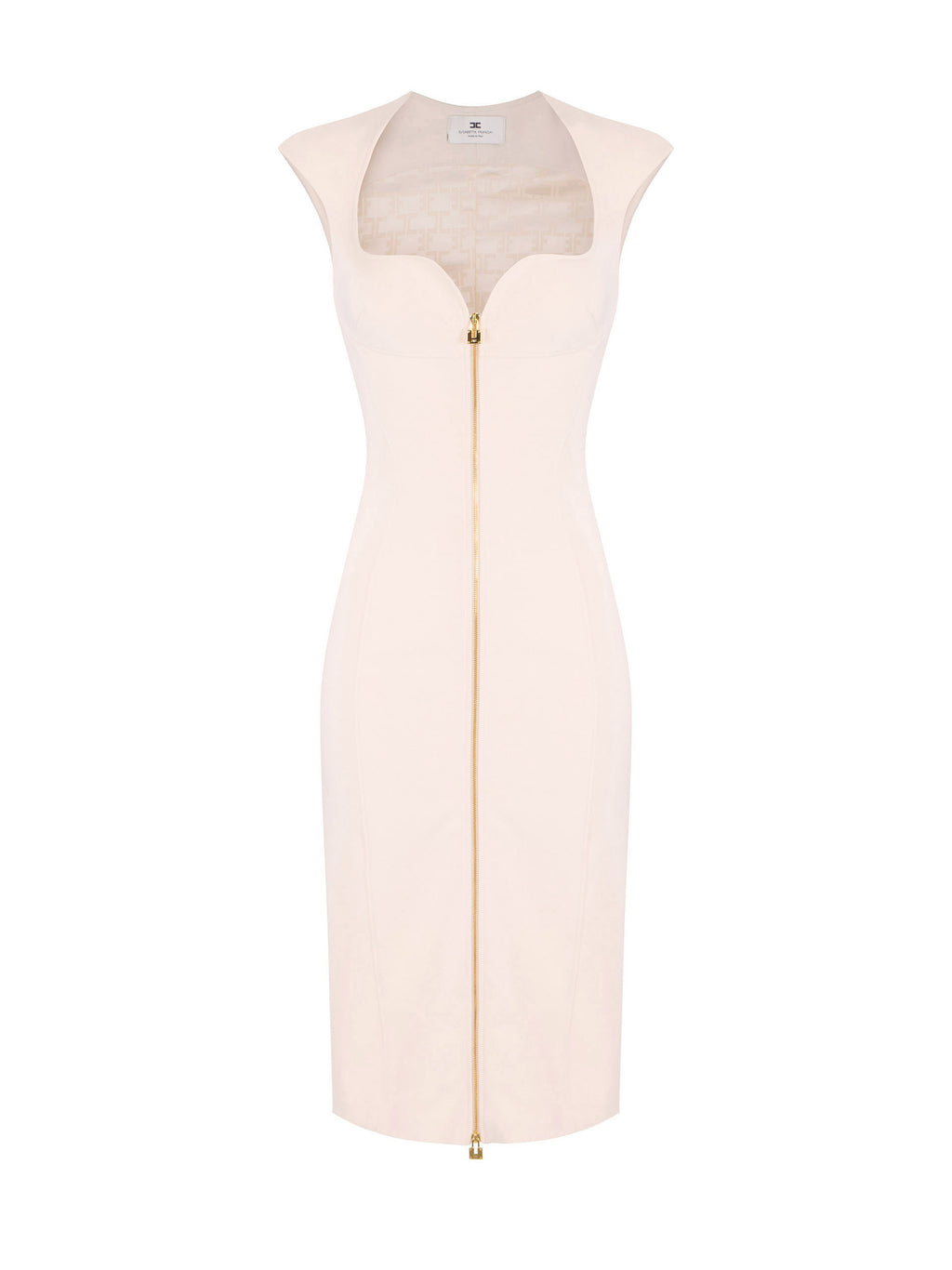 Dress in double layer stretch crêpe fabric