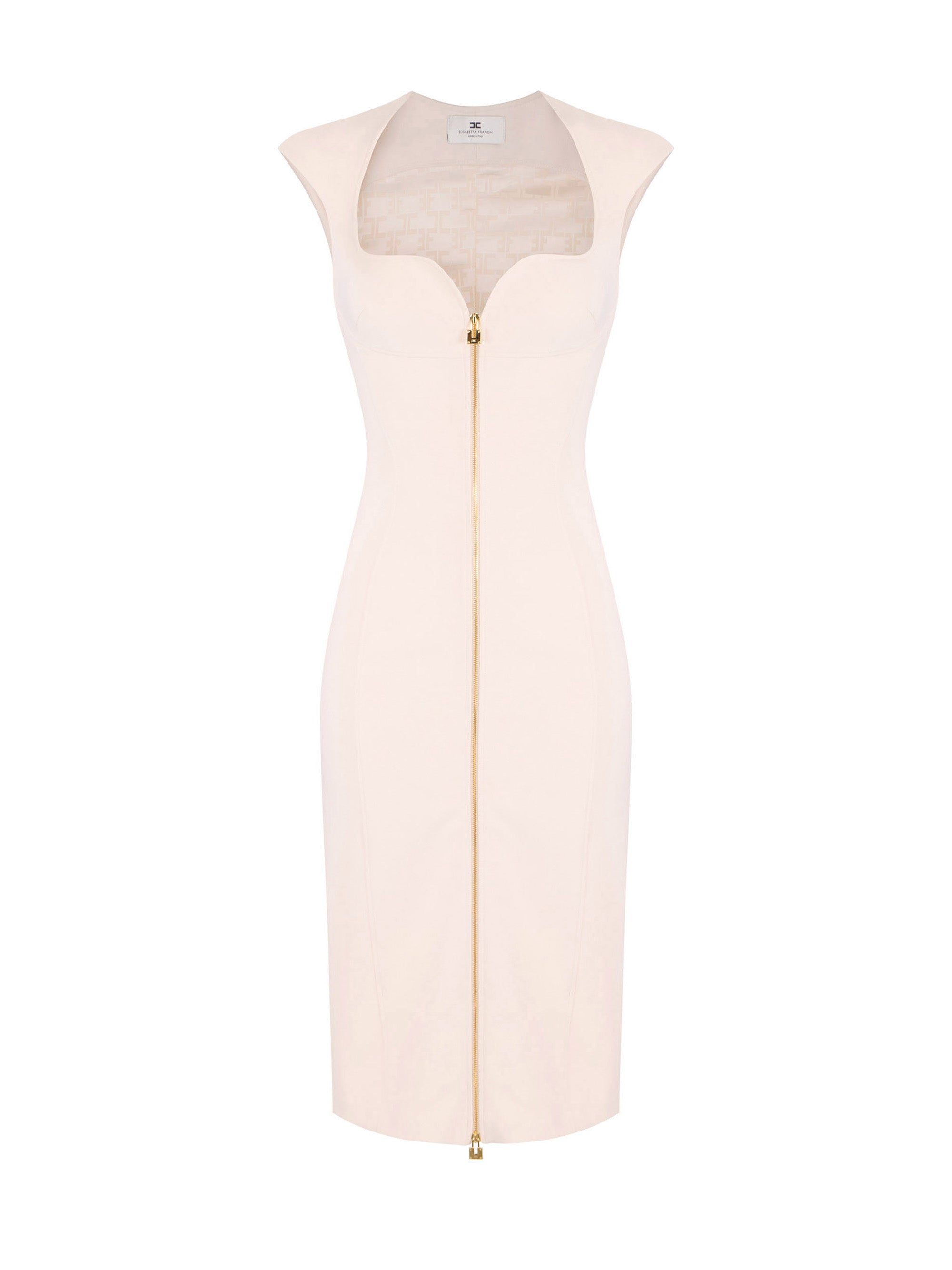 Dress in double layer stretch crêpe fabric