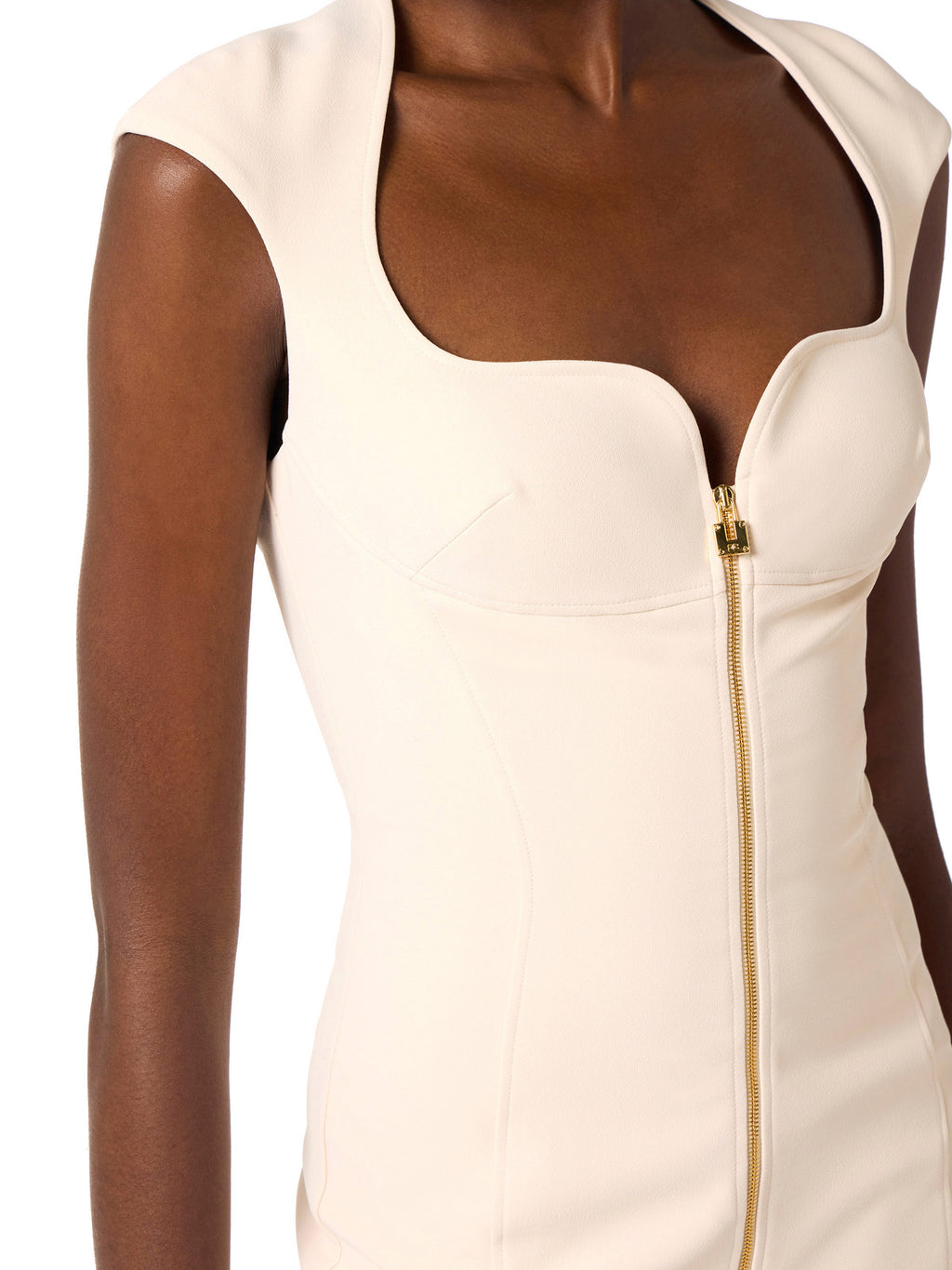 Dress in double layer stretch crêpe fabric