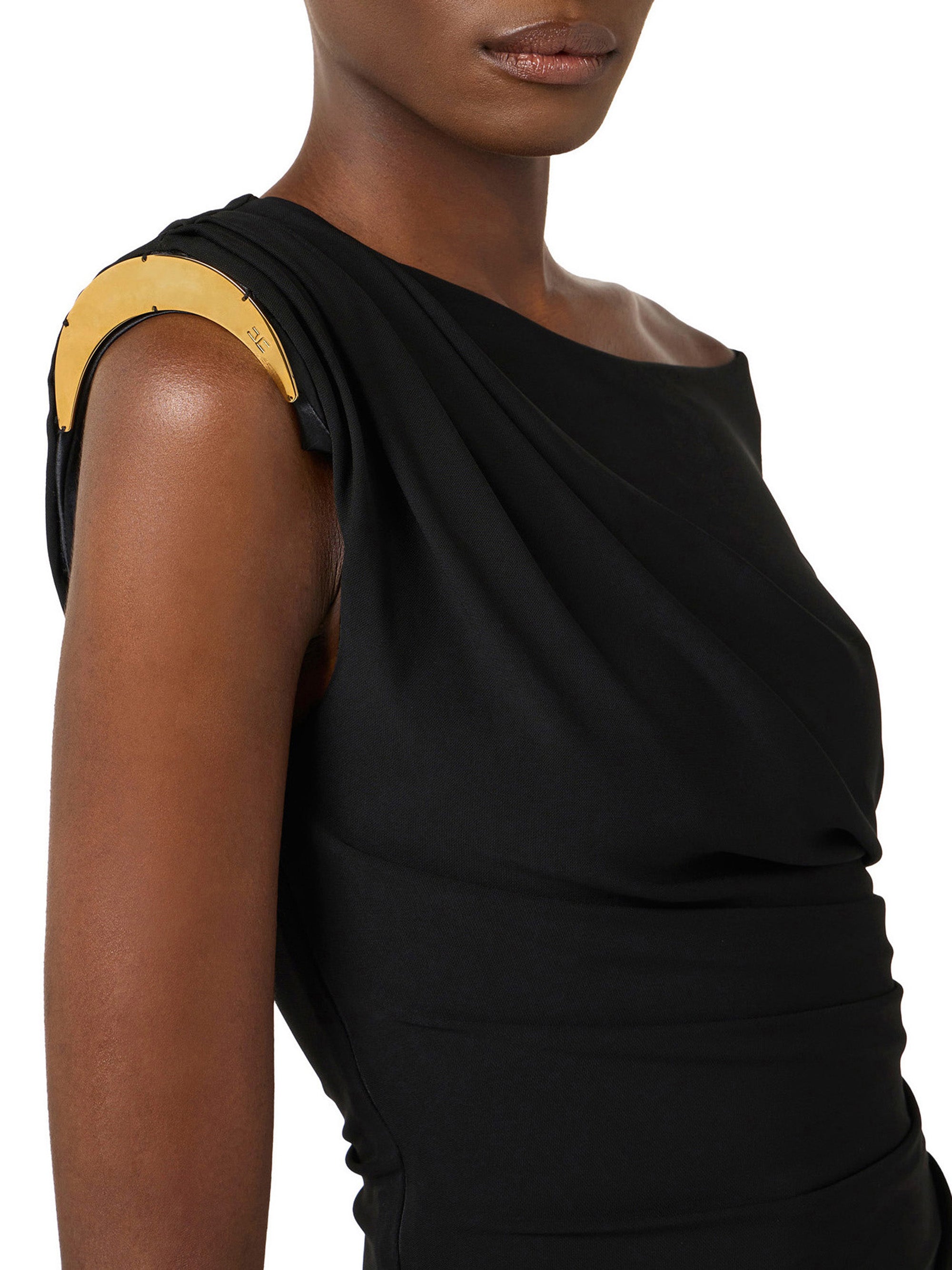 Dress in crêpe jersey fabric with jewel strap