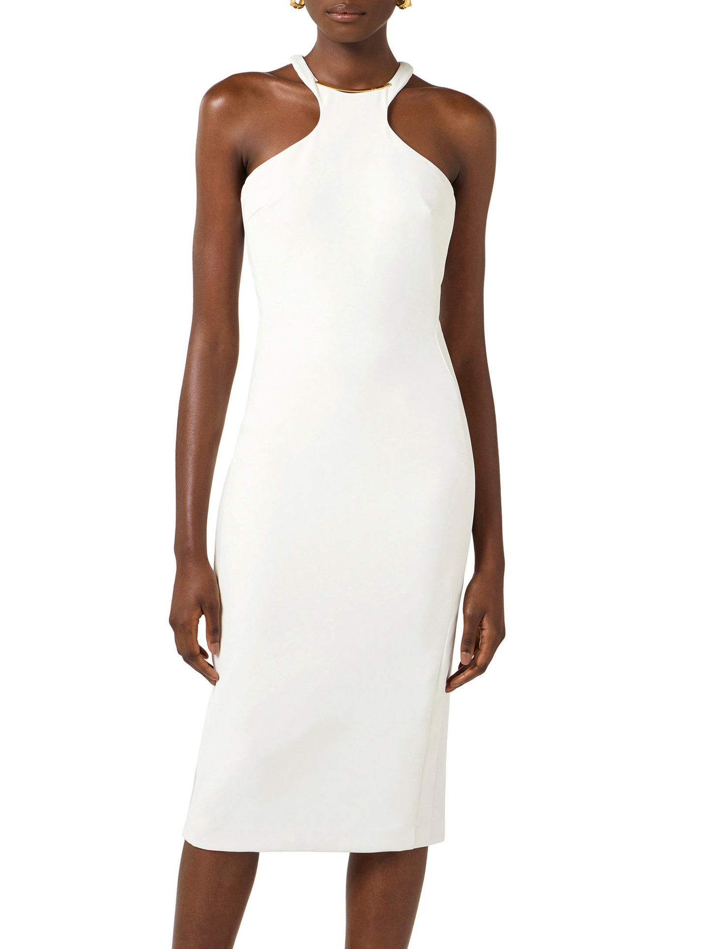 Dress in lightweight crêpe fabric with jewel detail