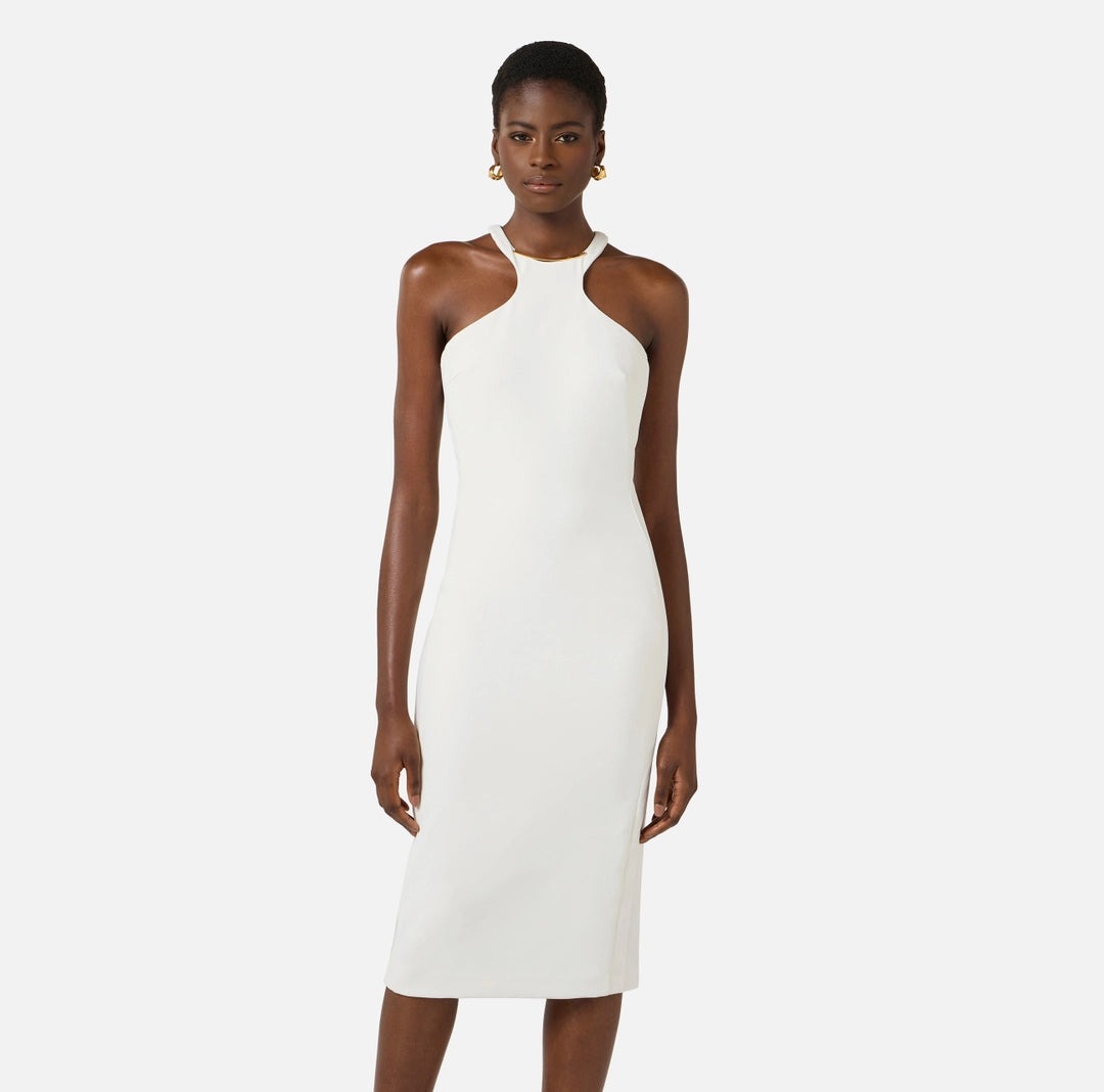 Dress in lightweight crêpe fabric with jewel detail