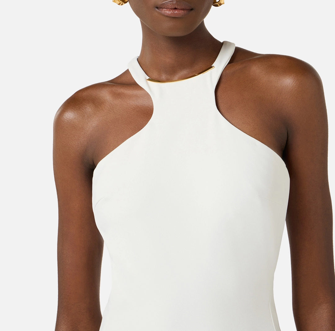 Dress in lightweight crêpe fabric with jewel detail