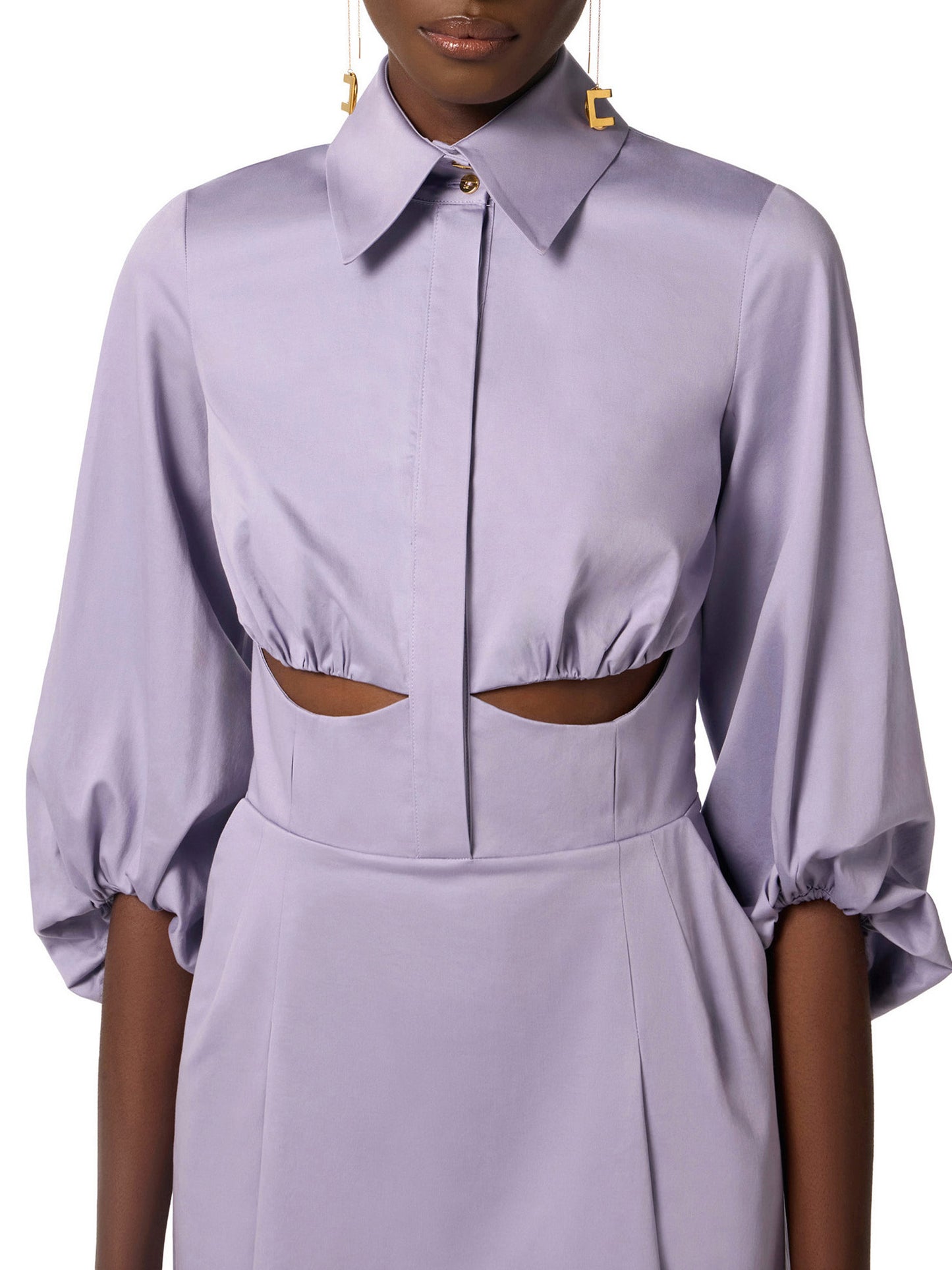 Stretch cotton mini dress