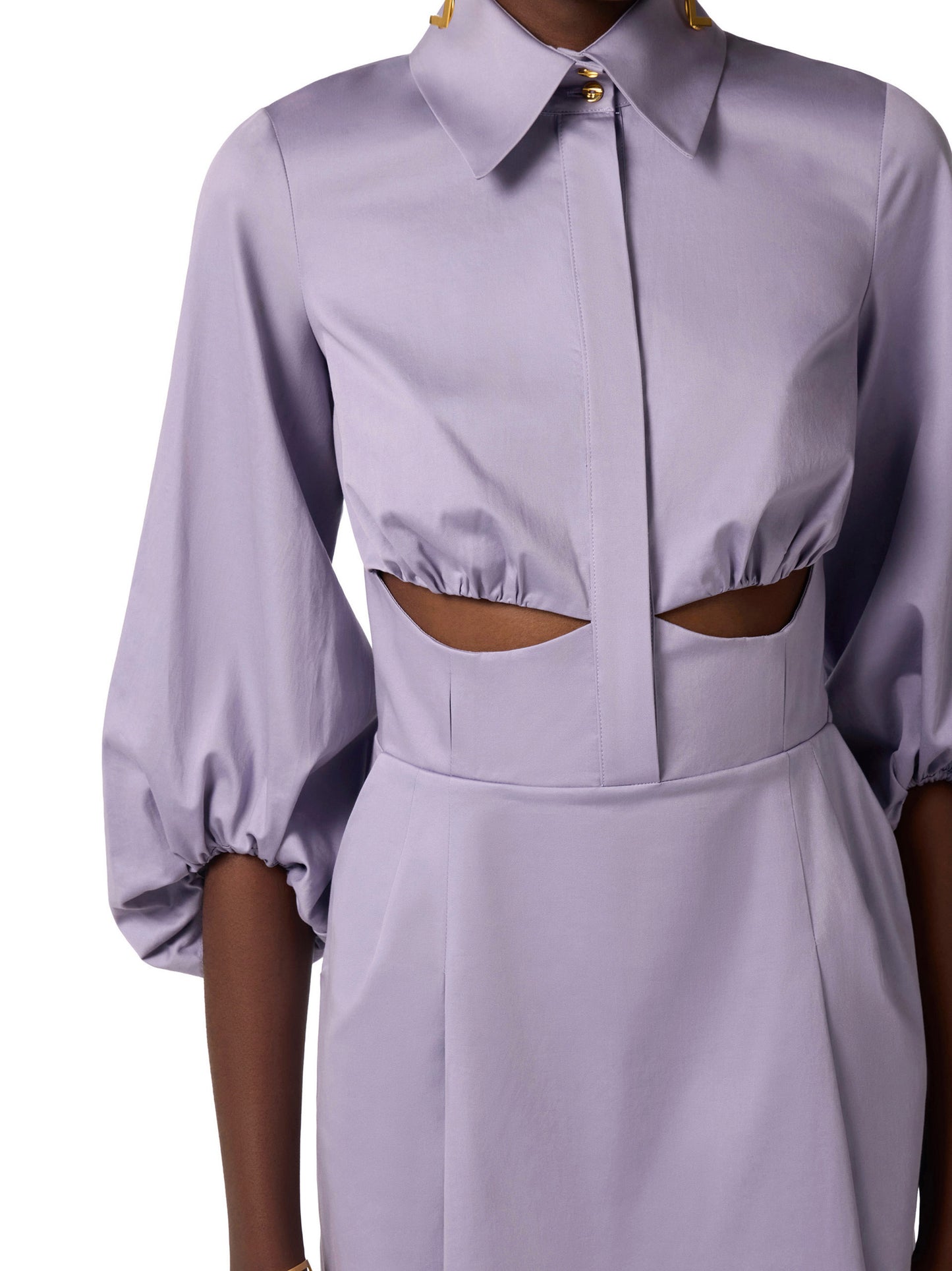 Stretch cotton mini dress