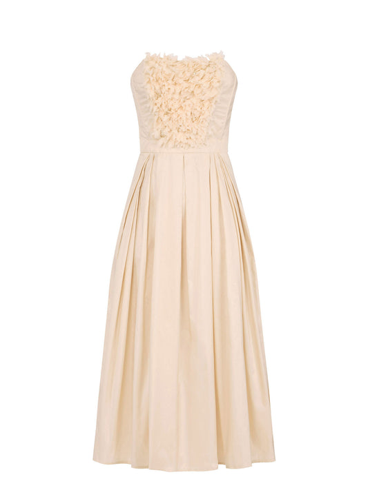 Ottoman dress with 3D floral embroideries