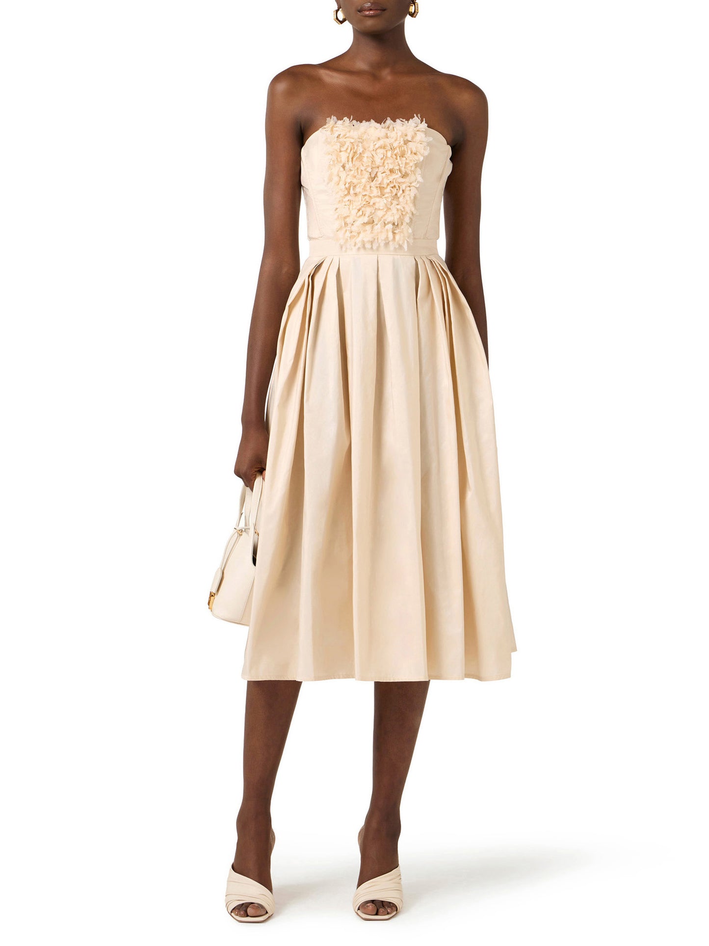 Ottoman dress with 3D floral embroideries