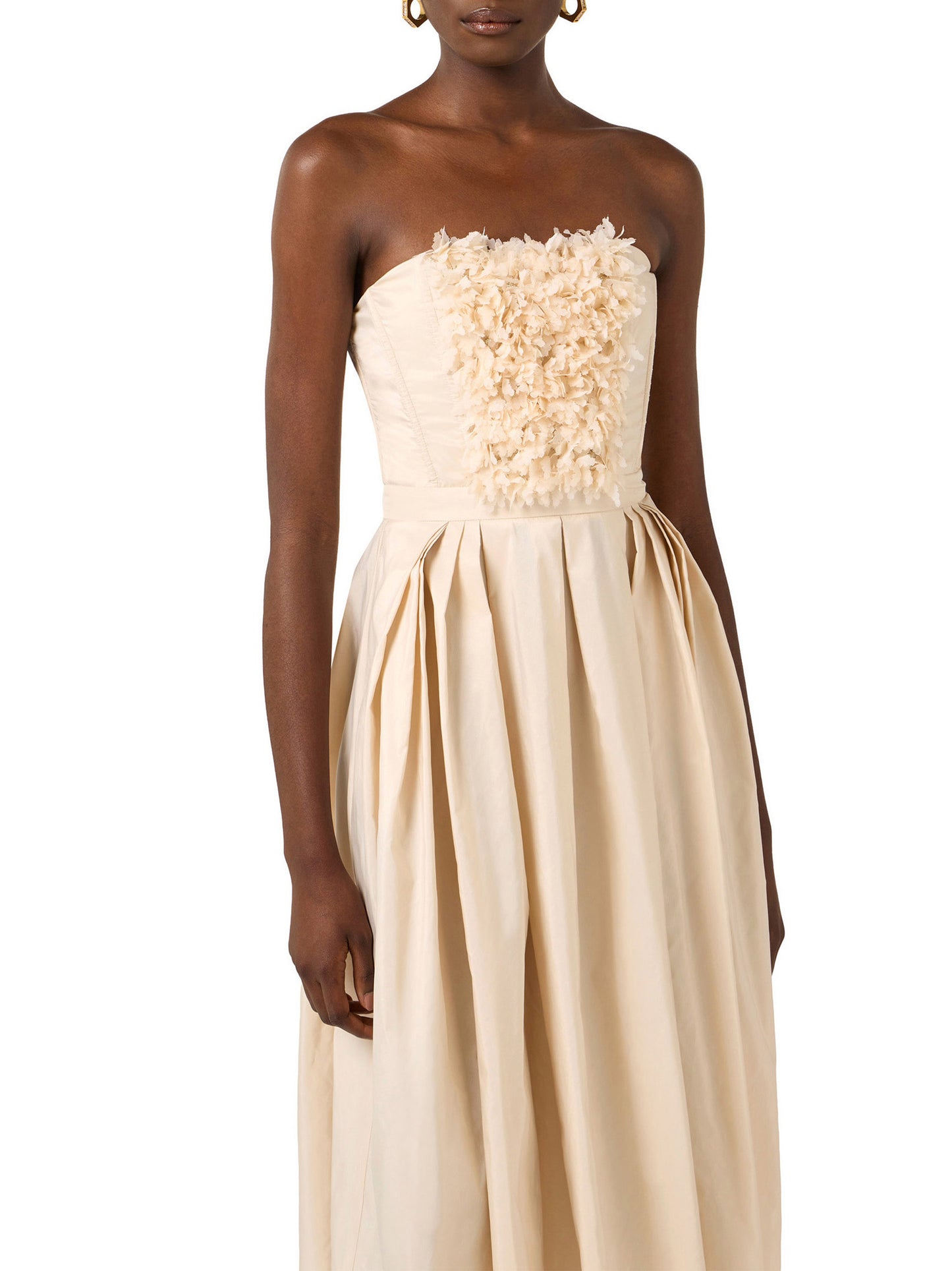 Ottoman dress with 3D floral embroideries