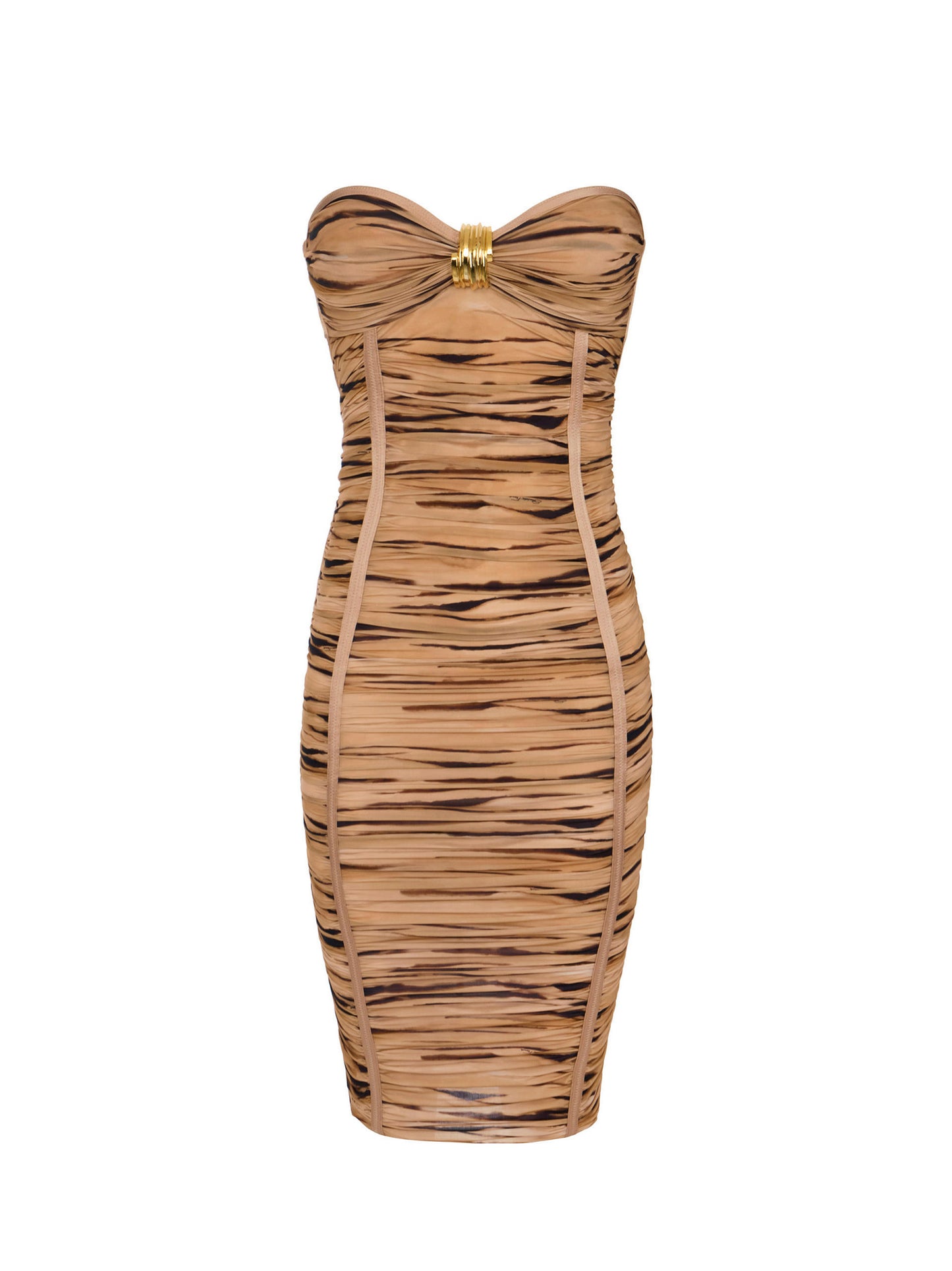 Jersey dress with tiger print