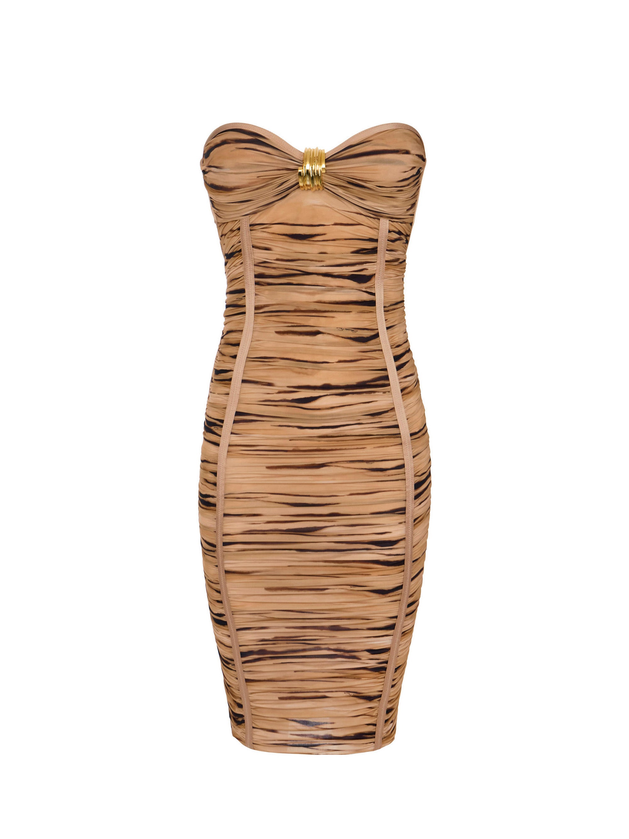 Jersey dress with tiger print