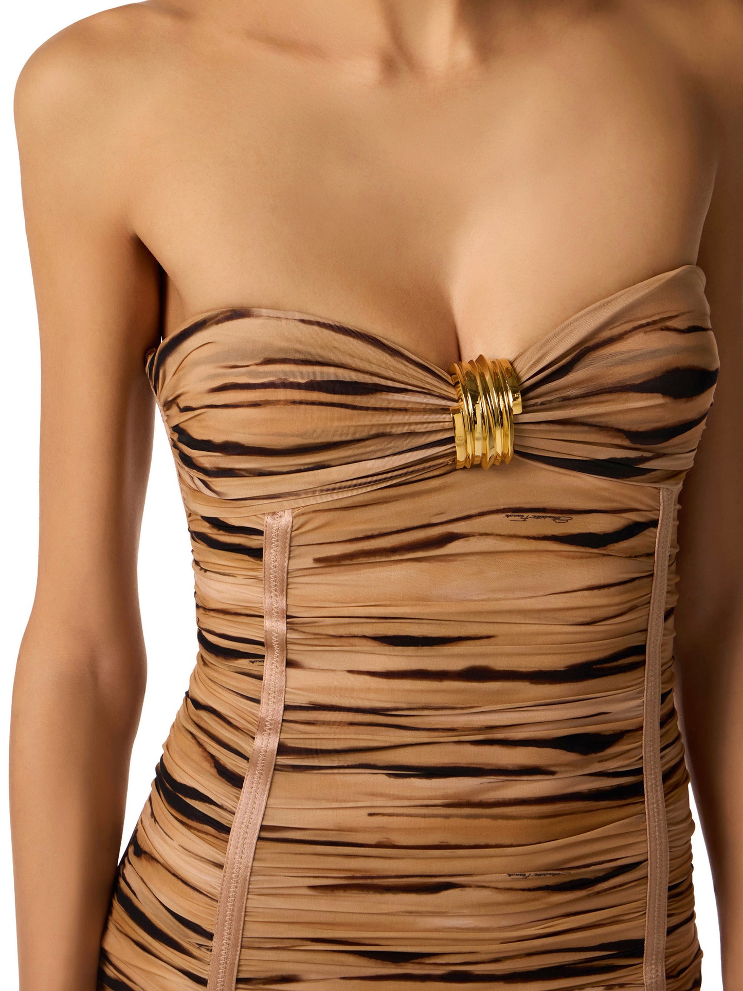 Jersey dress with tiger print
