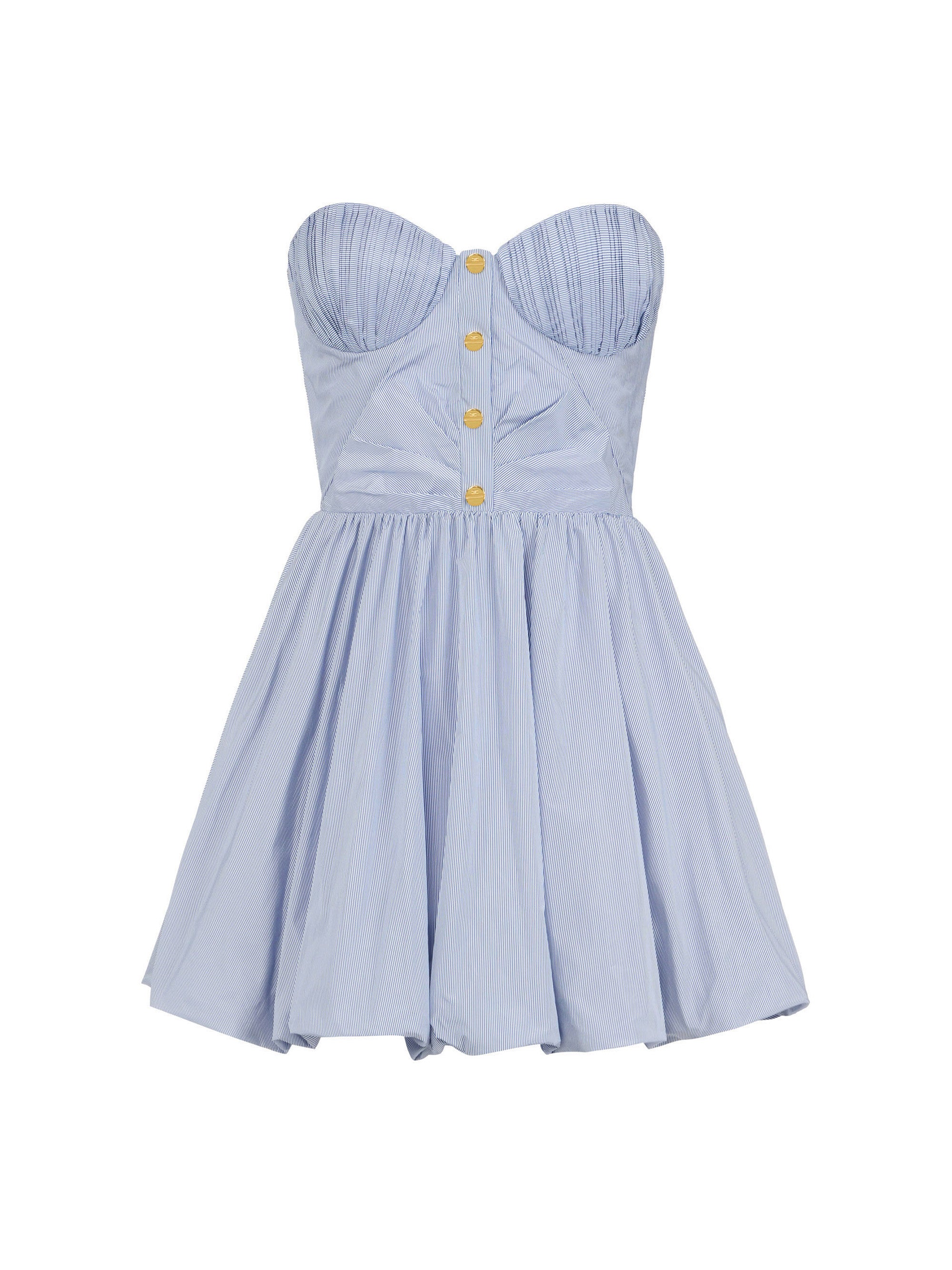 Striped nylon taffeta mini dress