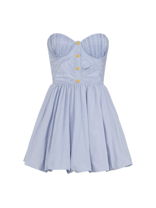 Striped nylon taffeta mini dress