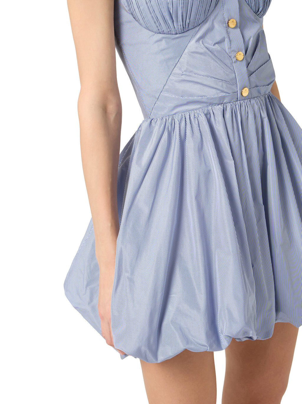 Striped nylon taffeta mini dress