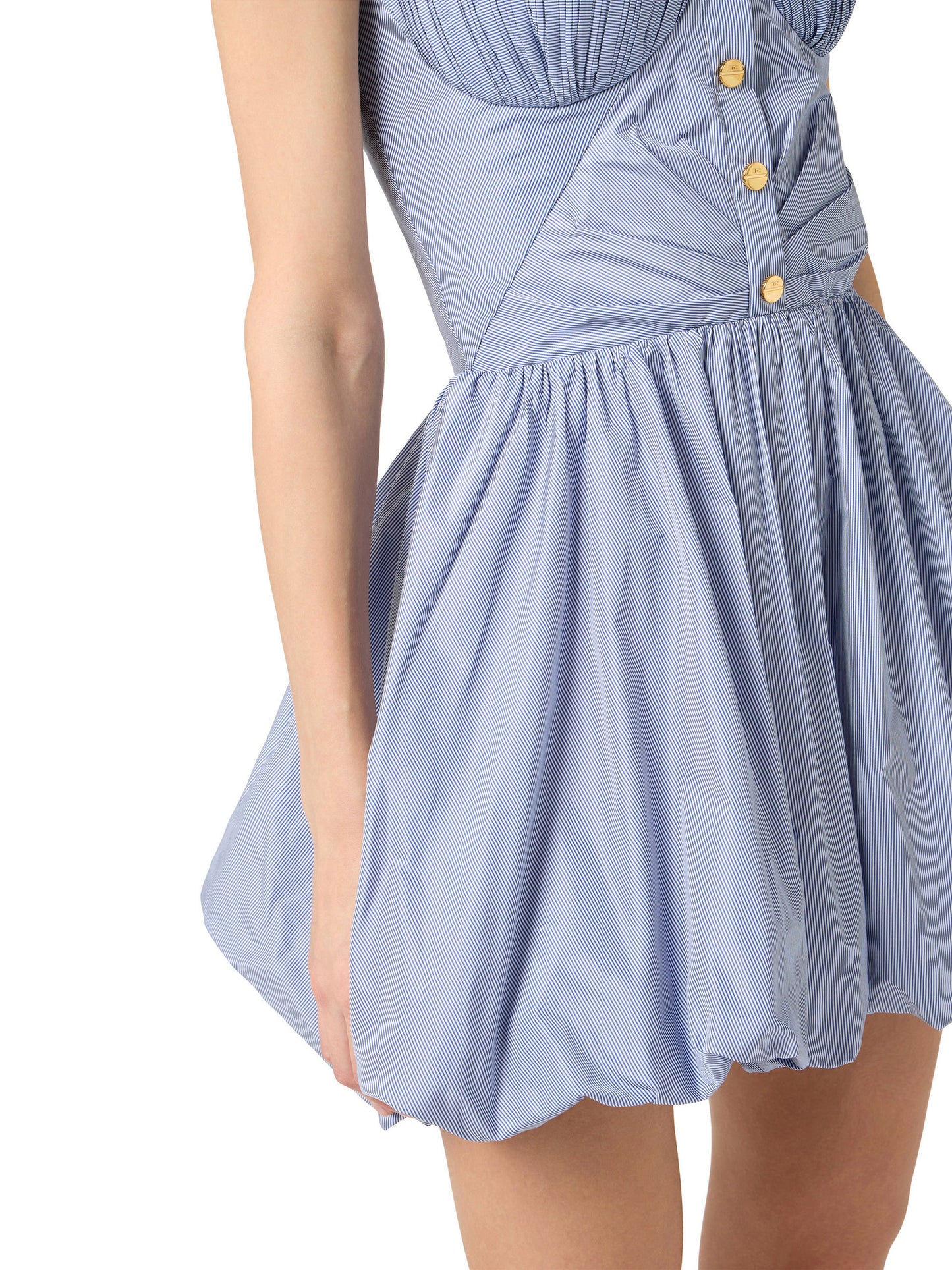 Striped nylon taffeta mini dress