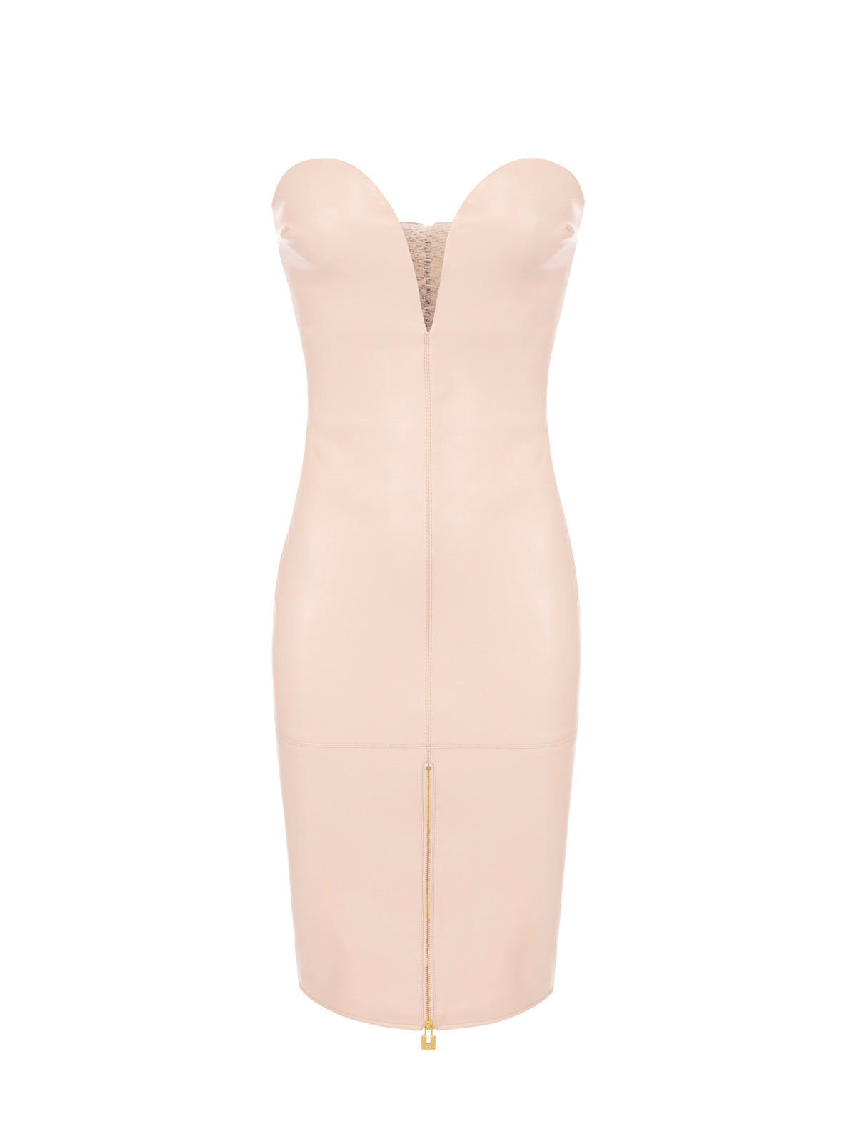 Dress with sweetheart neckline and zip