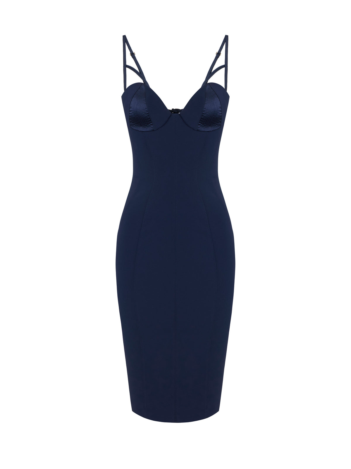 Dress in lightweight crêpe and satin fabrics