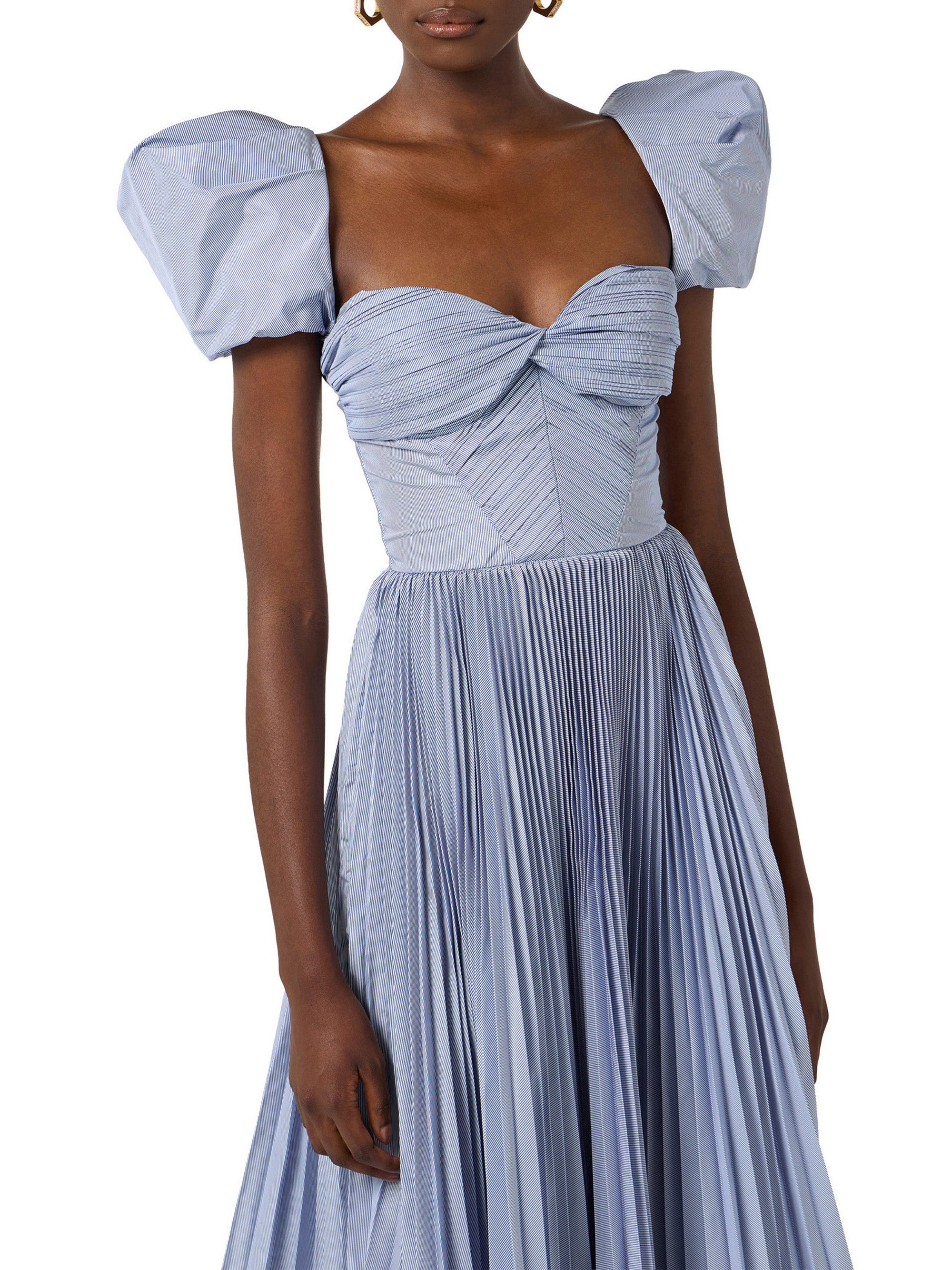 Striped nylon taffeta dress