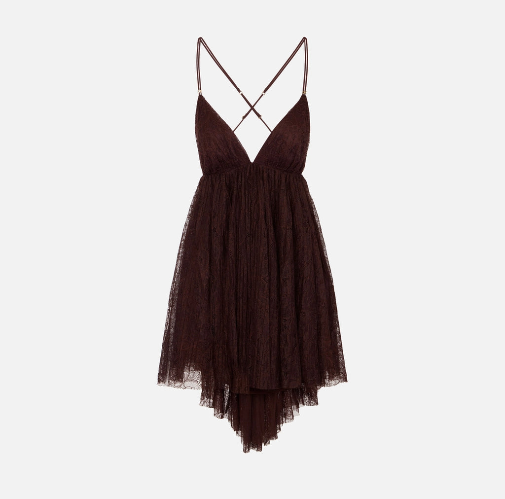 Mini dress in floral lace