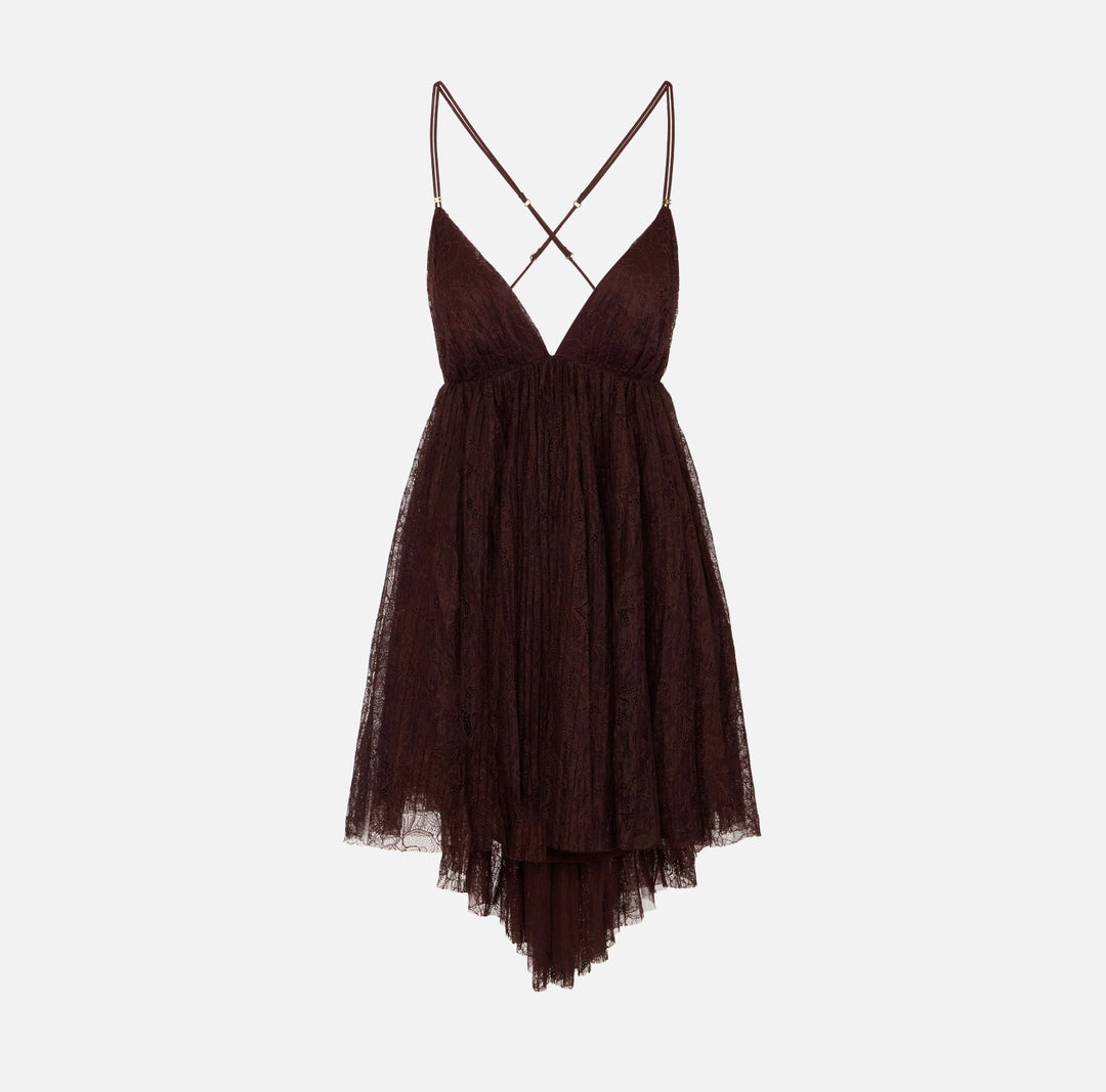 Mini dress in floral lace