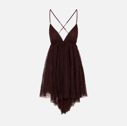 Mini dress in floral lace