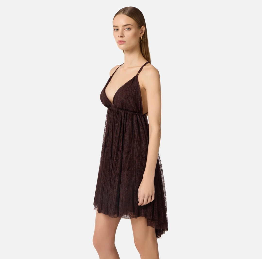 Mini dress in floral lace