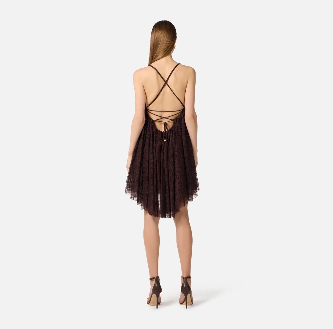 Mini dress in floral lace