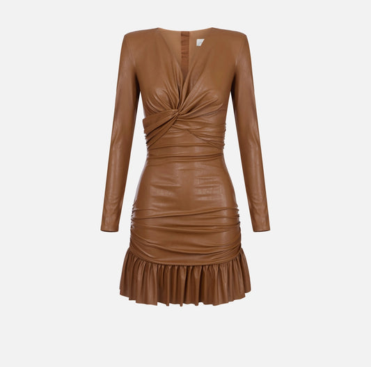 Mini dress with flounce