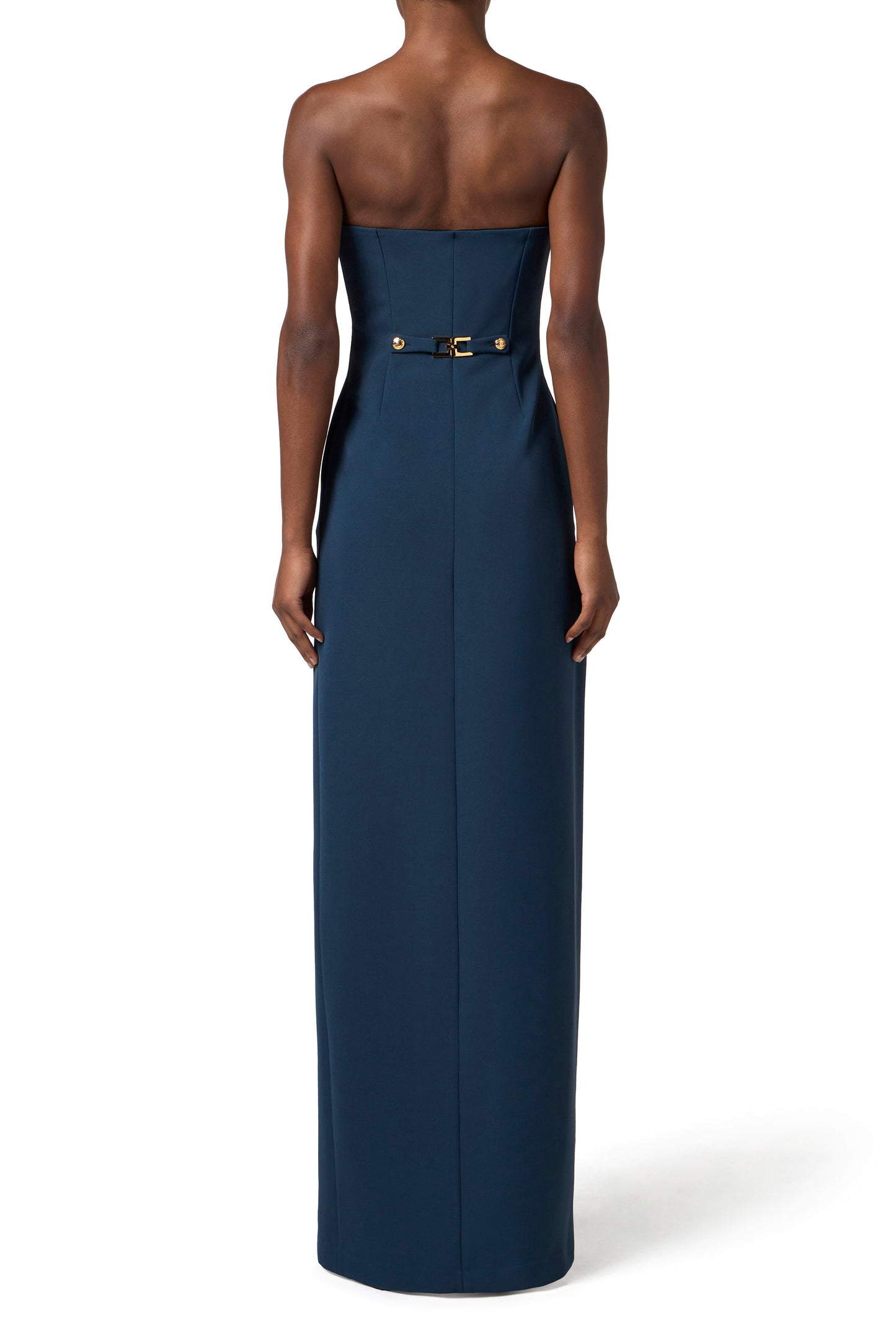 Red Carpet dress in lightweight crêpe fabric with buttons
