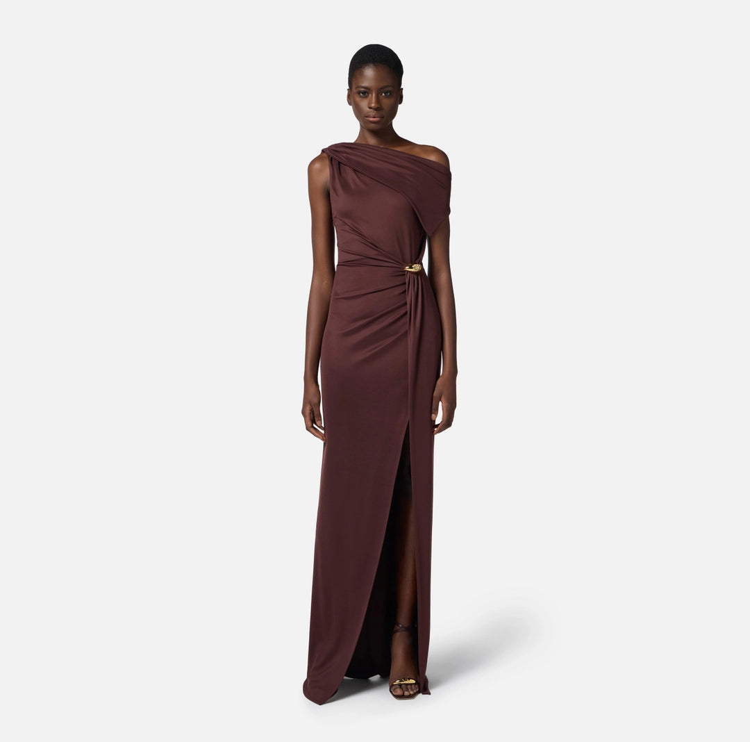 Red Carpet jersey asymmetric dress