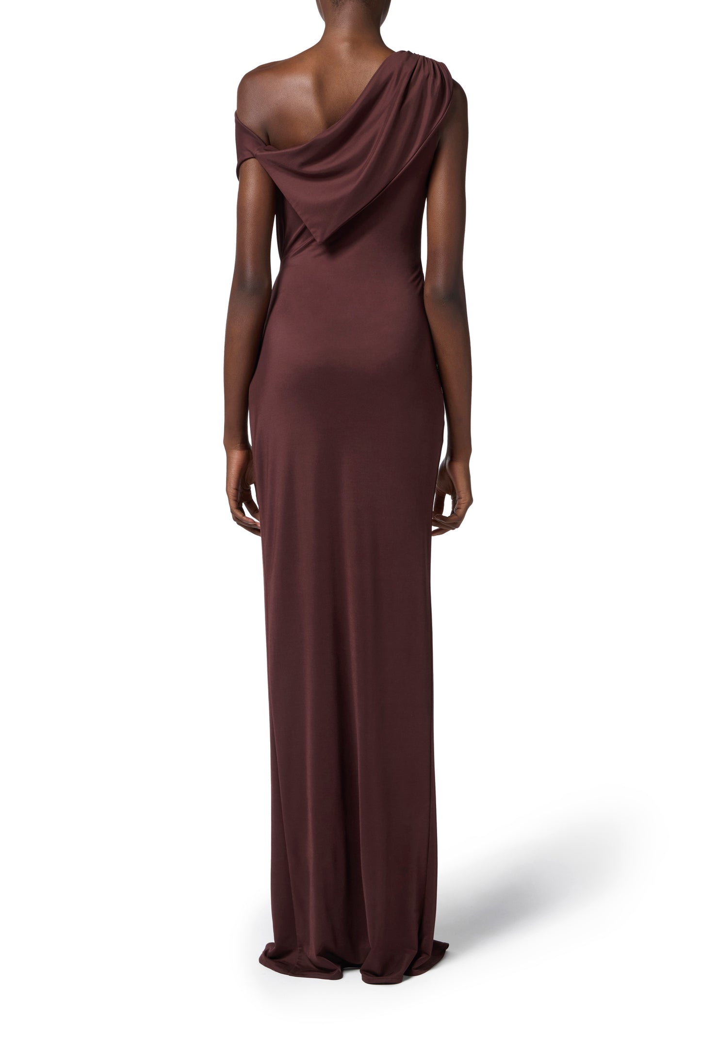 Red Carpet jersey asymmetric dress