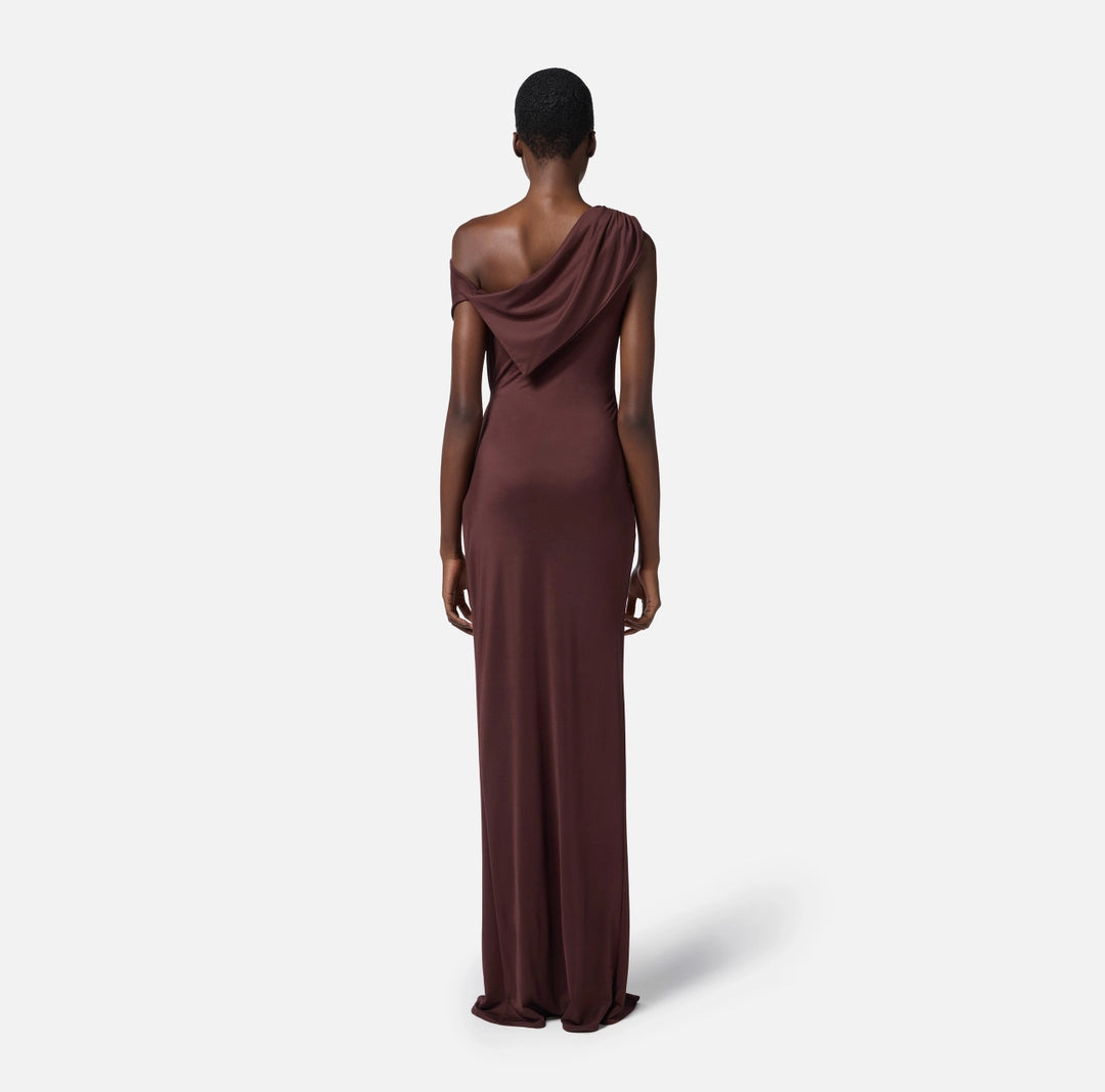 Red Carpet jersey asymmetric dress