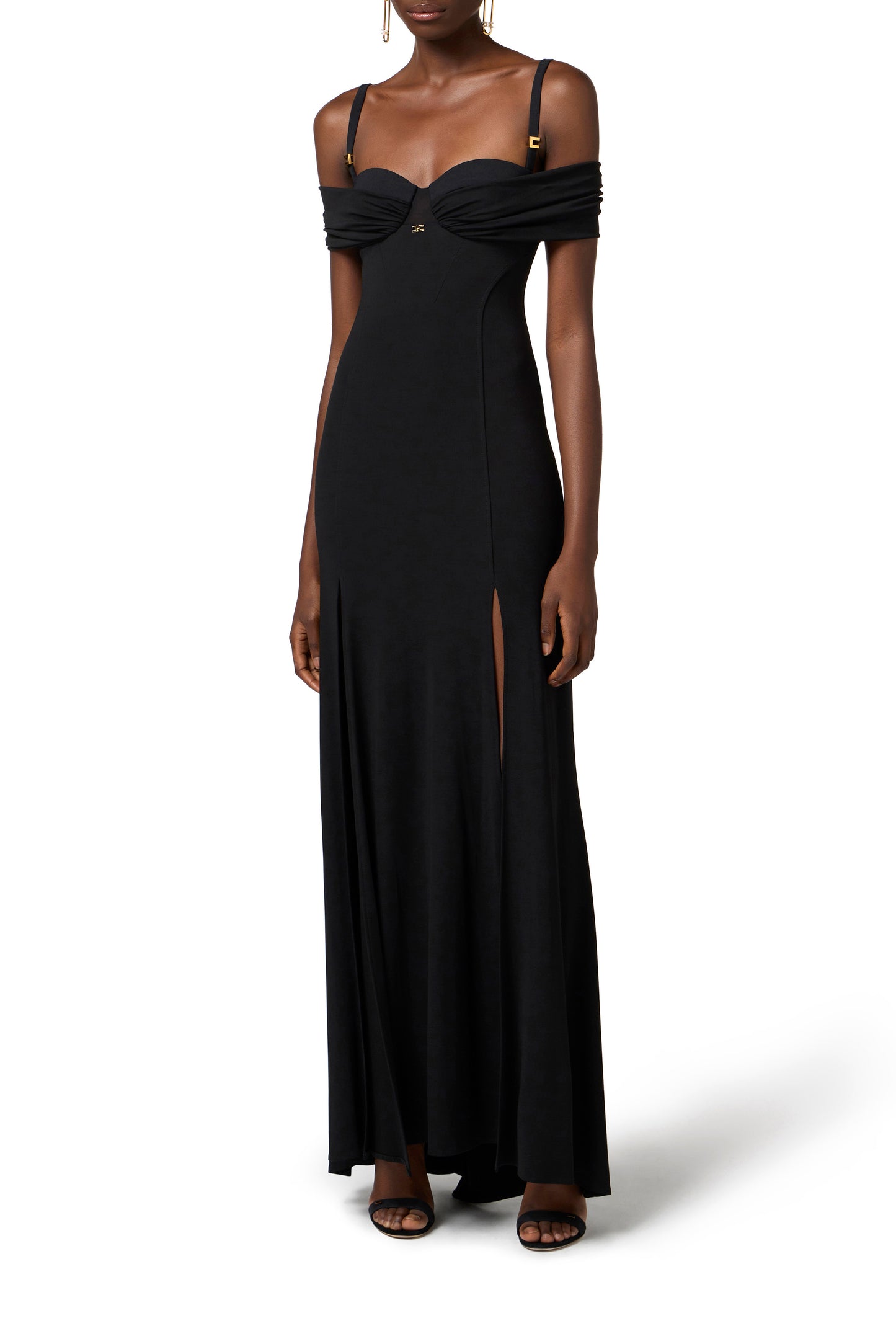 Red Carpet crêpe jersey dress with corset