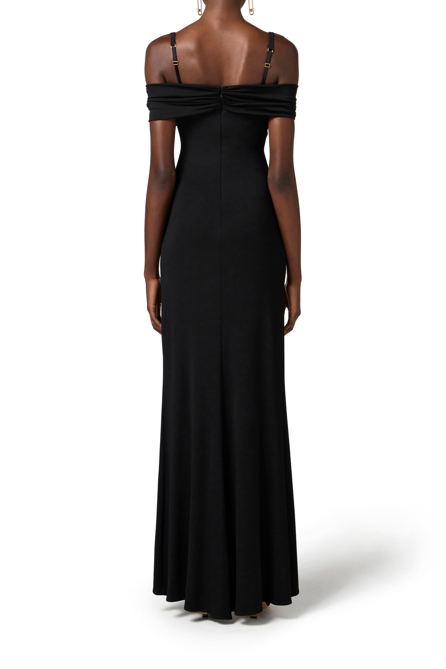 Red Carpet crêpe jersey dress with corset