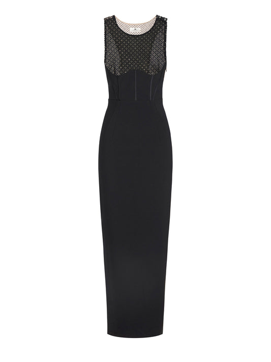 Red Carpet dress in lightweight crêpe fabric with elastic straps