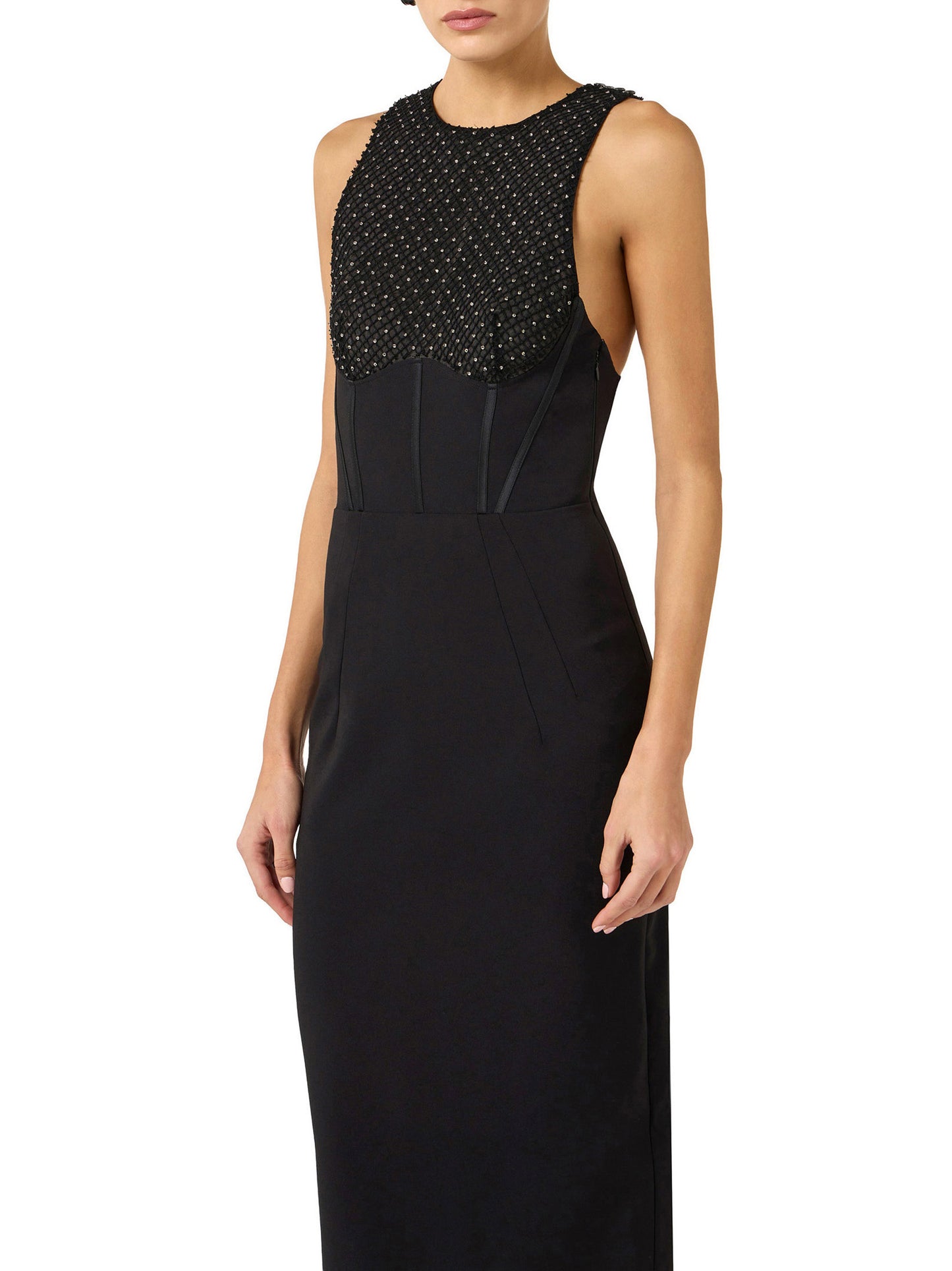 Red Carpet dress in lightweight crêpe fabric with elastic straps