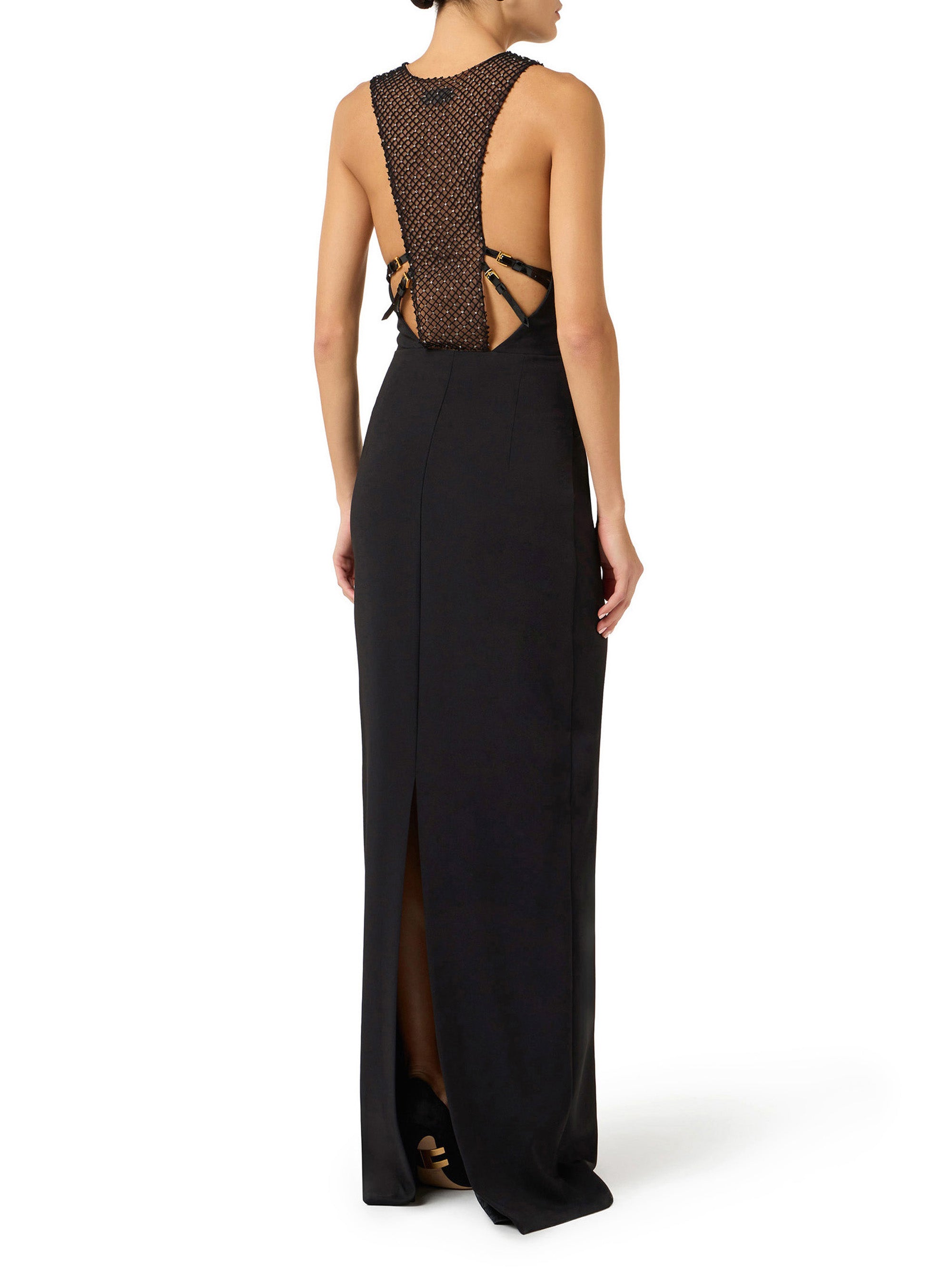 Red Carpet dress in lightweight crêpe fabric with elastic straps