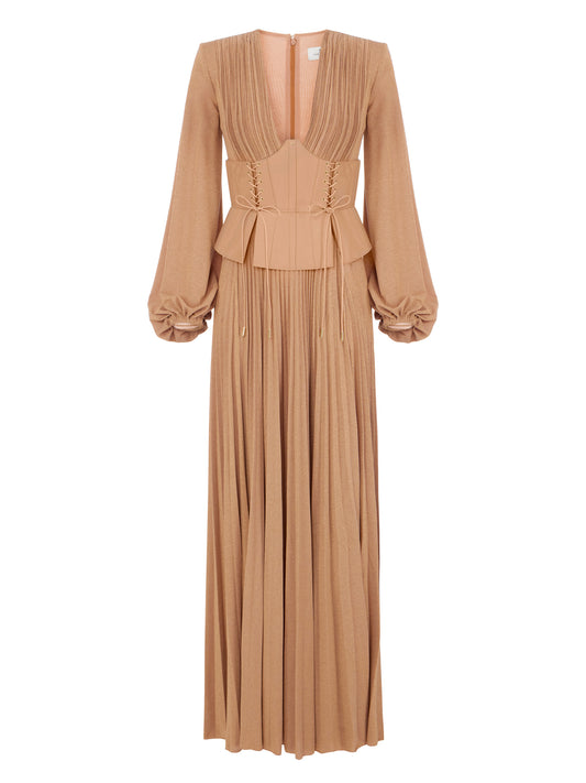 Red Carpet dress in lamé-effect jersey