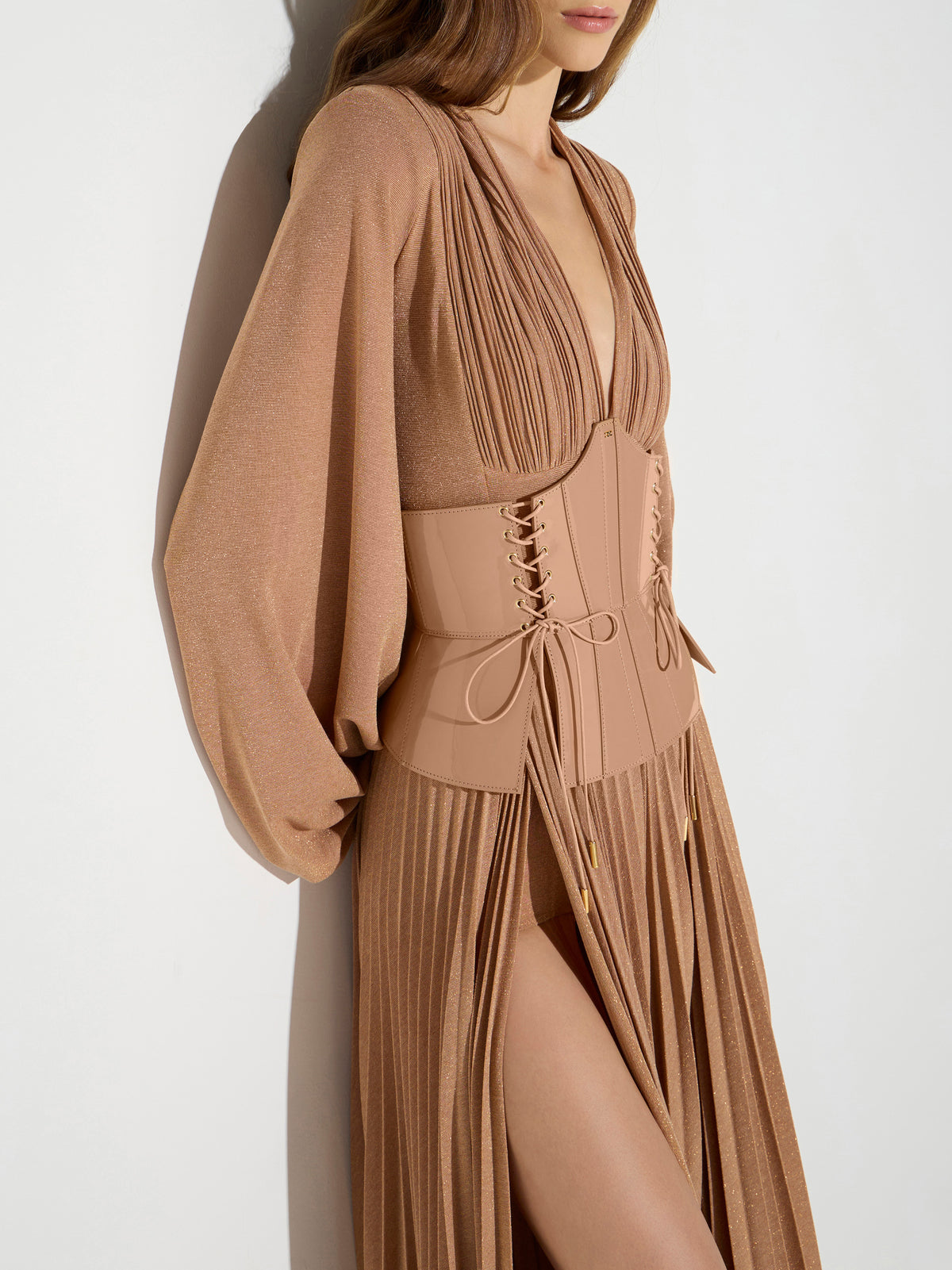 Red Carpet dress in lamé-effect jersey