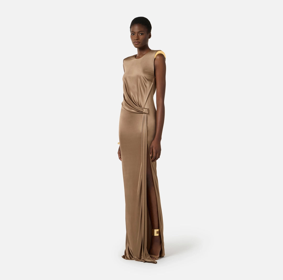 Red Carpet dress in shiny viscose jersey