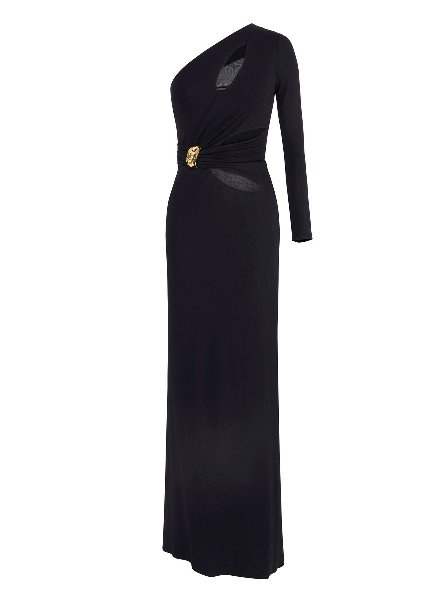 Red Carpet dress in crêpe fabric with jewel detail