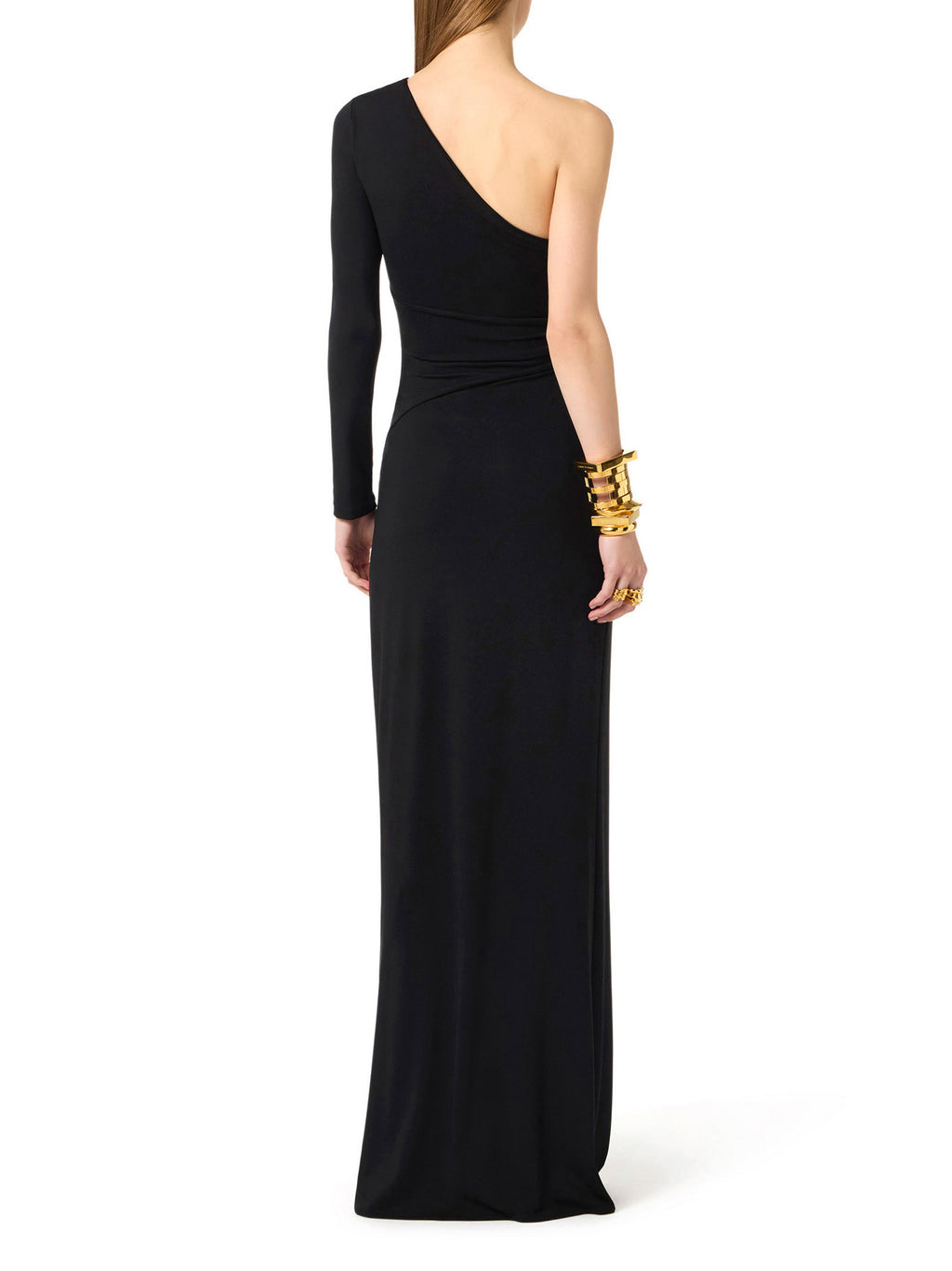 Red Carpet dress in crêpe fabric with jewel detail