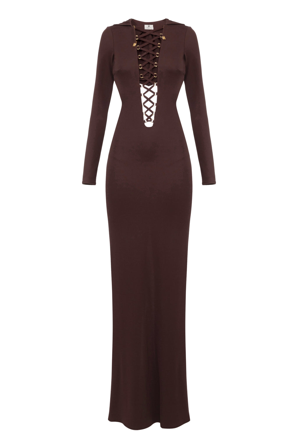 Red Carpet jersey dress with laces and hood | LAST PIECE: 40