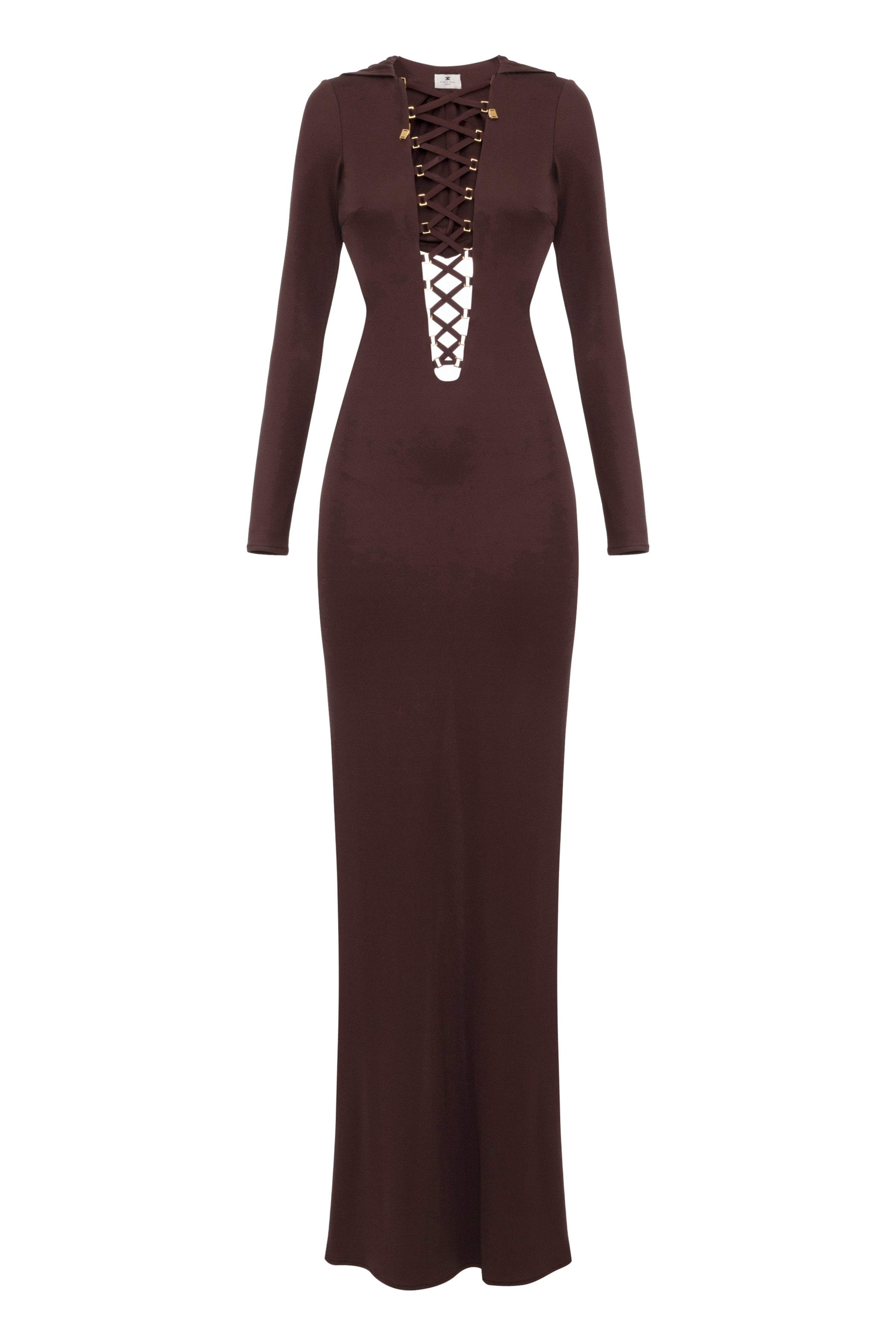 Red Carpet jersey dress with laces and hood | LAST PIECE: 40