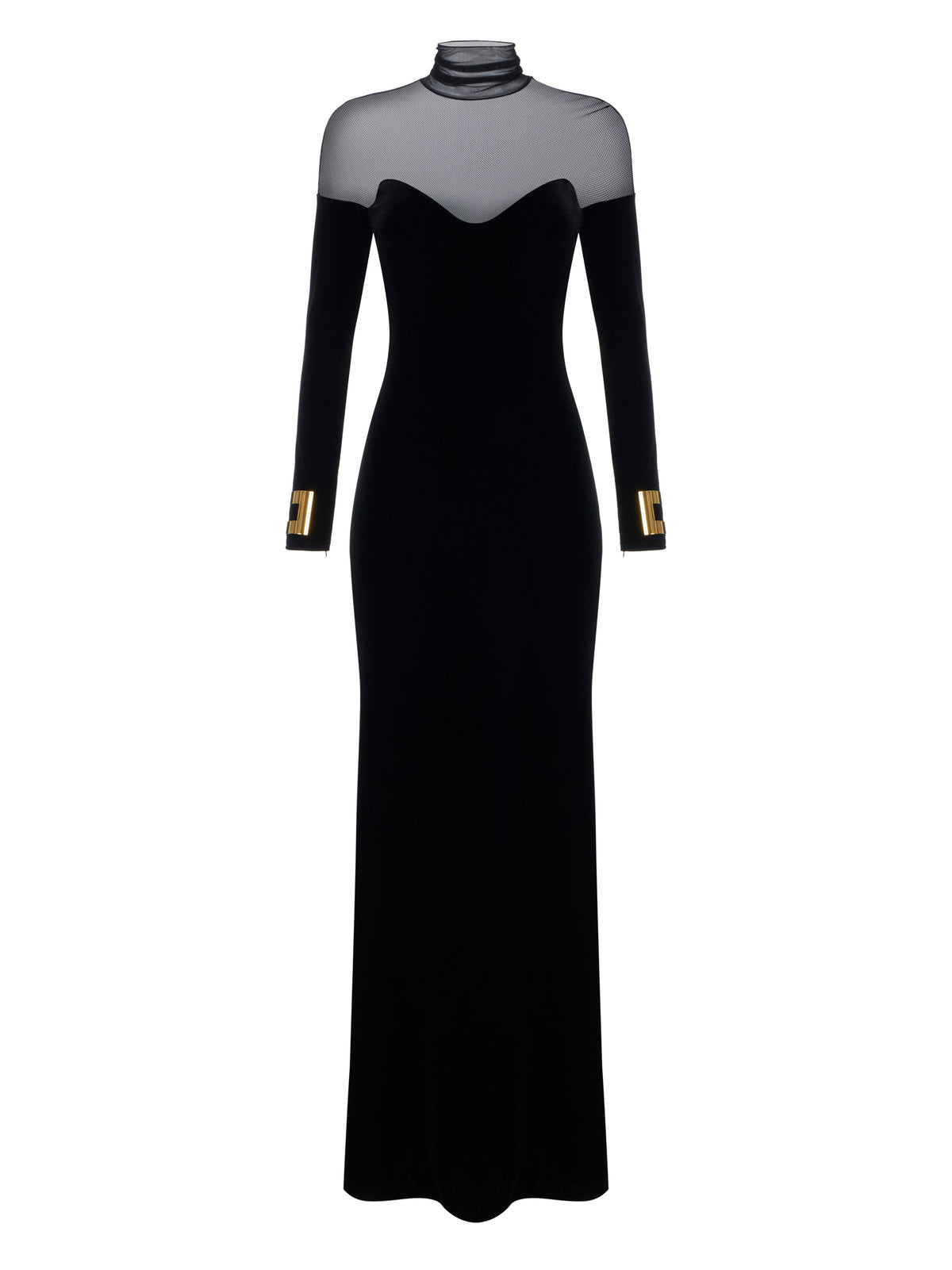 Red Carpet dress in velvet and tulle fabrics