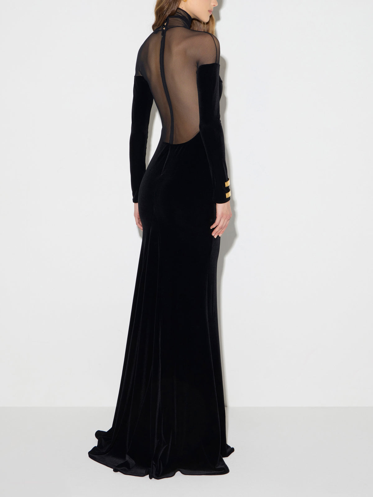 Red Carpet dress in velvet and tulle fabrics
