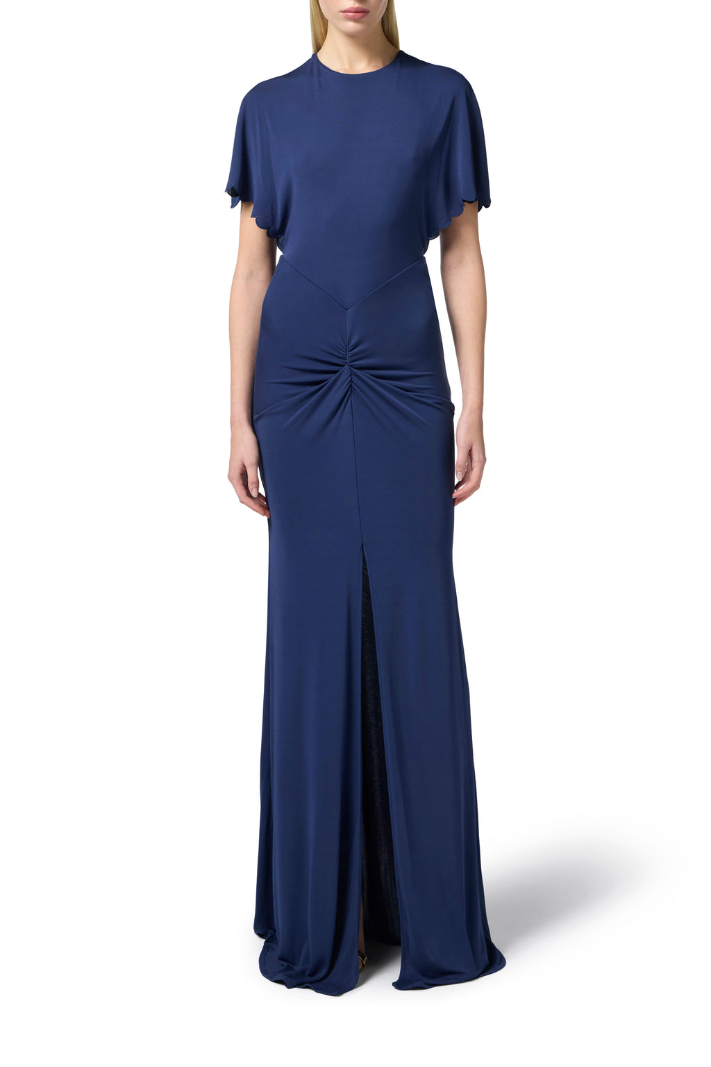 Red Carpet dress made of jersey fabric with embroidered scallop | LAST PIECE: 42