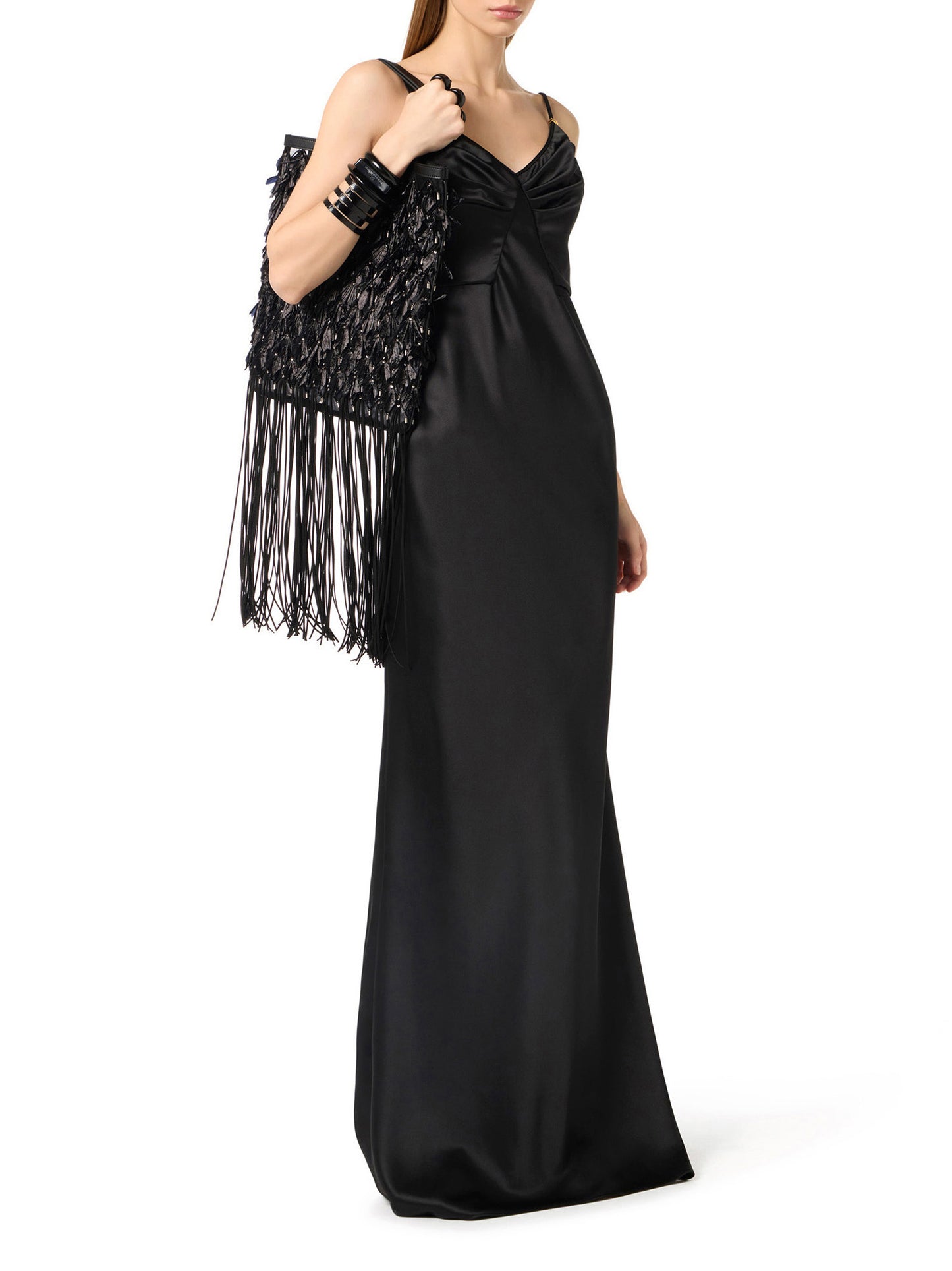 Red Carpet dress in satin fabric